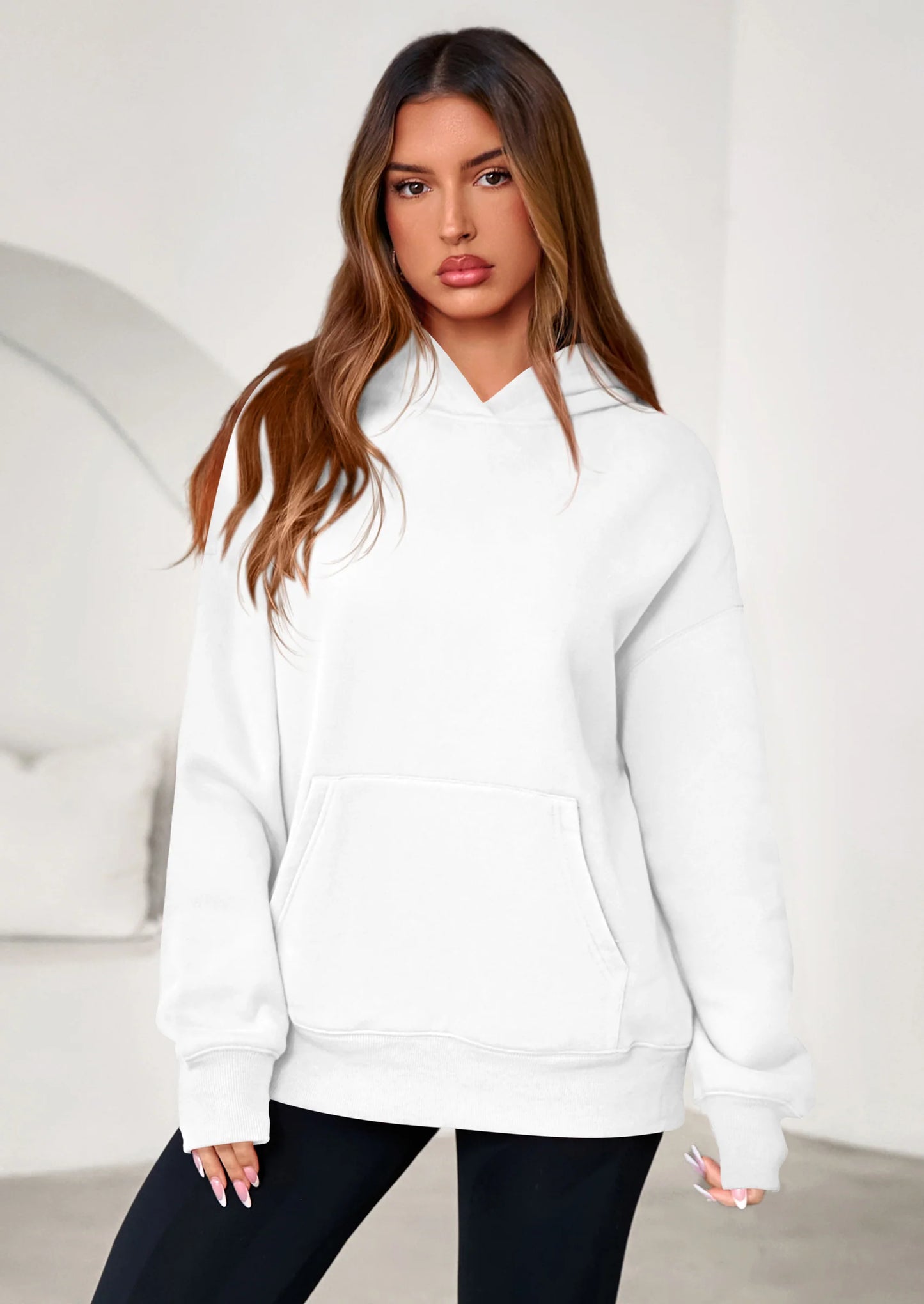 Womens Oversized Hoodies Fleece Hooded Sweatshirts Long Sleeve Pullover Tops Fall Outfits Winter Clothes