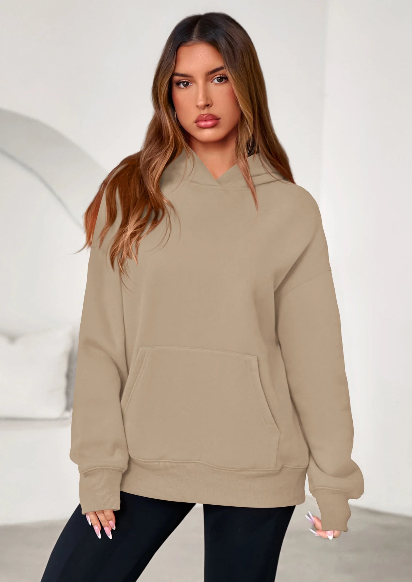 Womens Oversized Hoodies Fleece Hooded Sweatshirts Long Sleeve Pullover Tops Fall Outfits Winter Clothes