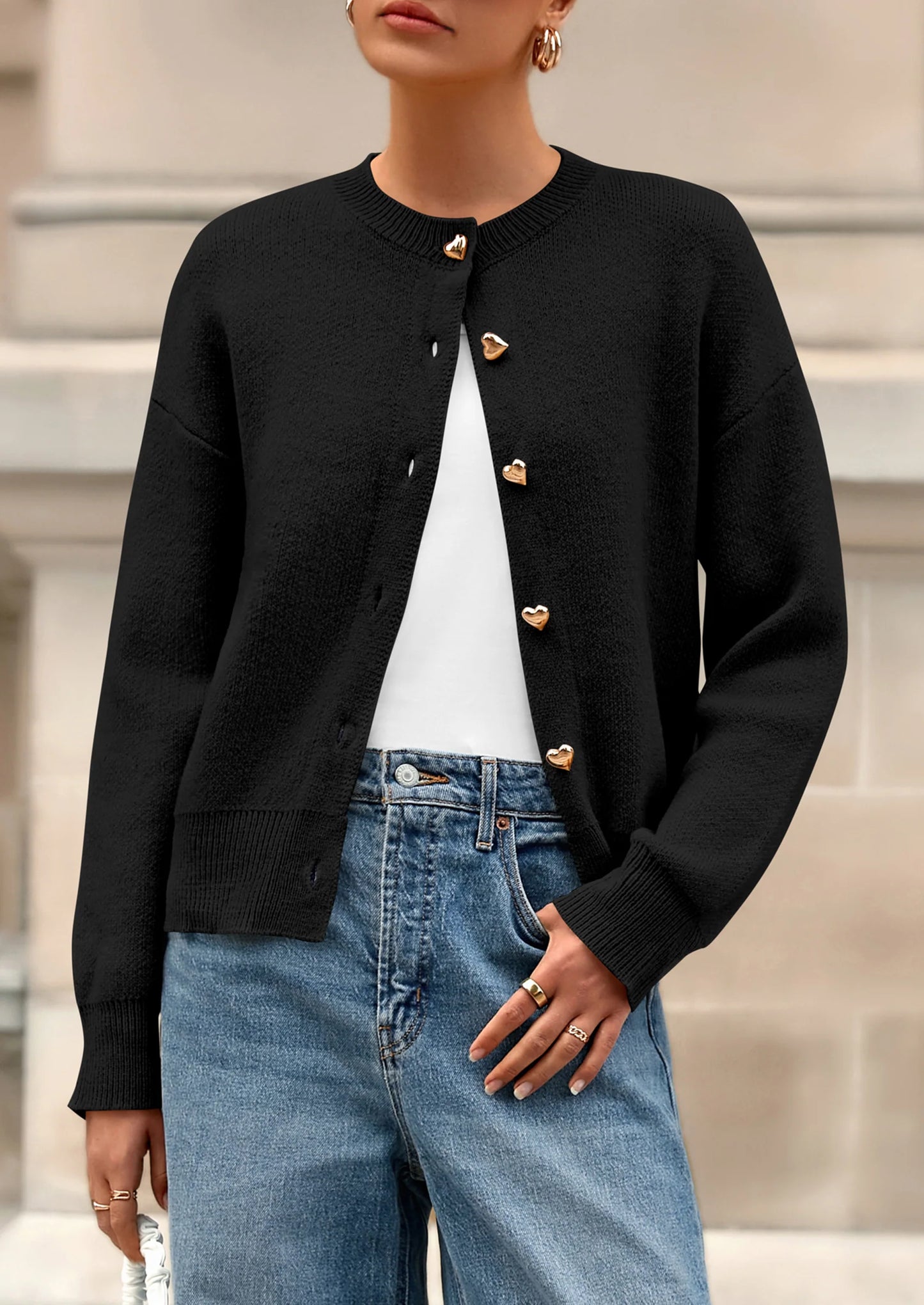 Cardigan Sweaters for Women Trendy Long Sleeve Open Front Button Down Jacket Fall Clothes Winter Coats