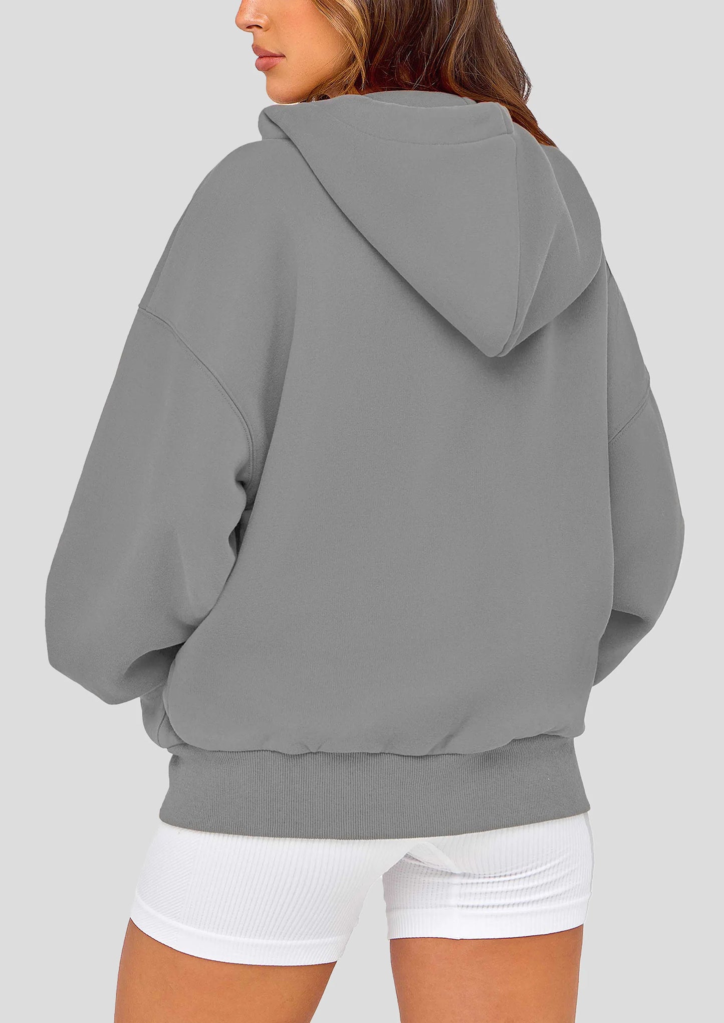 Women's Fall Oversized Hoodies Sweatshirt Long Sleeve Zip Up Pockets Loose Fit Y2K Winter Jackets Coat