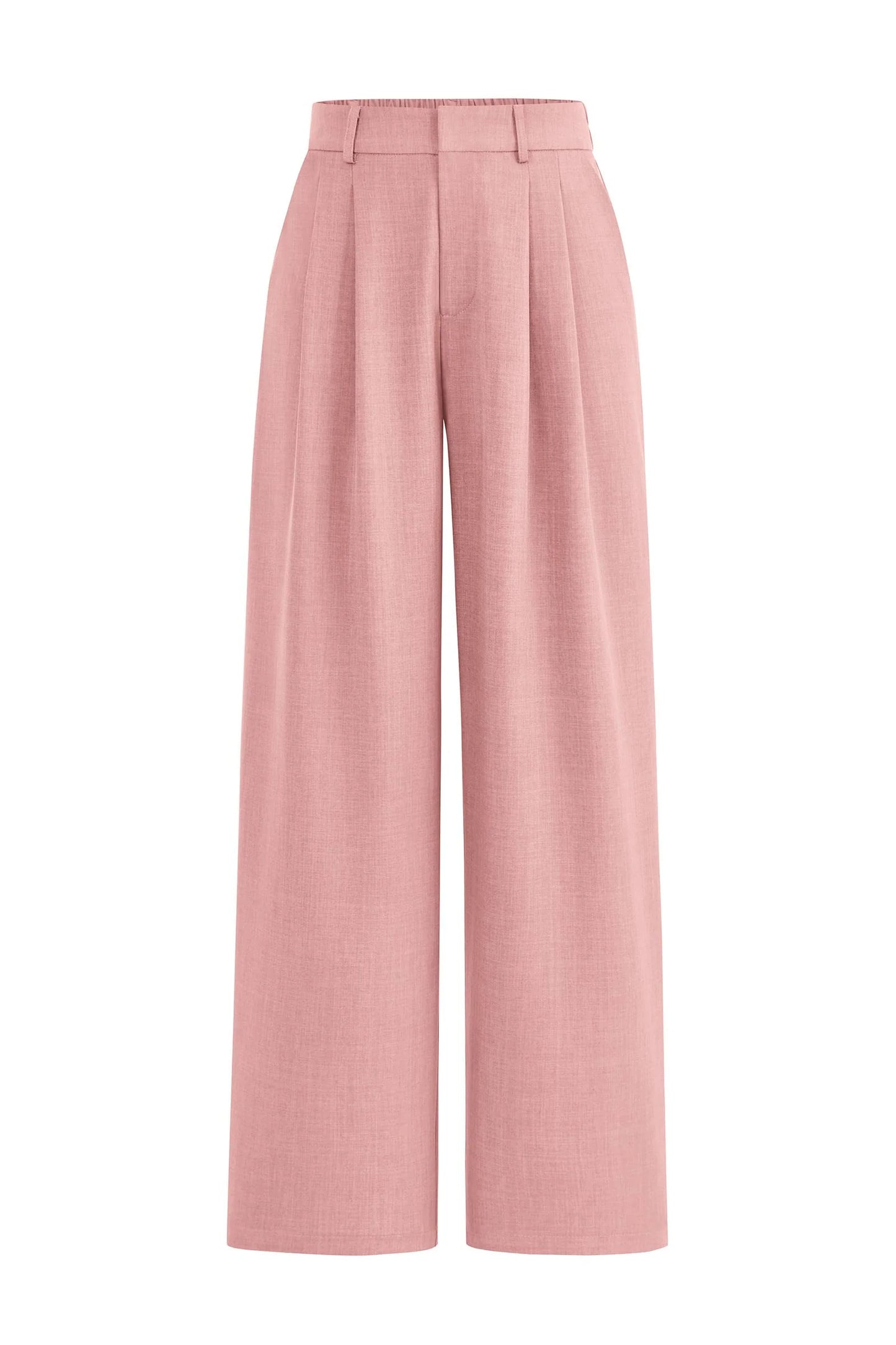 Women's Summer Elastic High Waisted Work Pants Straight Leg Dressy Business Casual Trousers Slacks Pockets