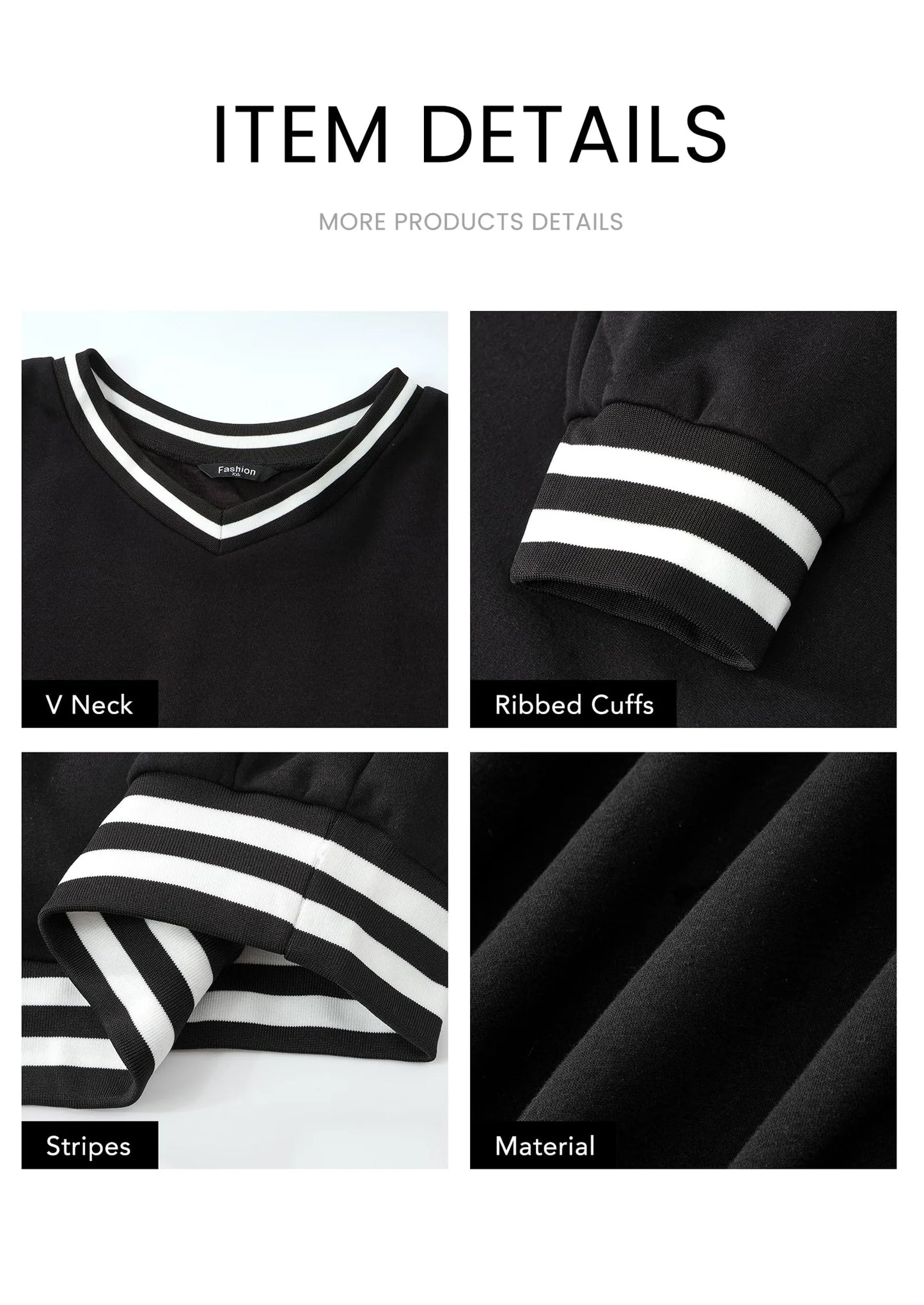 Women's Oversized Sweatshirts Casual Long Sleeve Stripes Knit V Neck Pullover Top Fall Teens Preppy Clothes