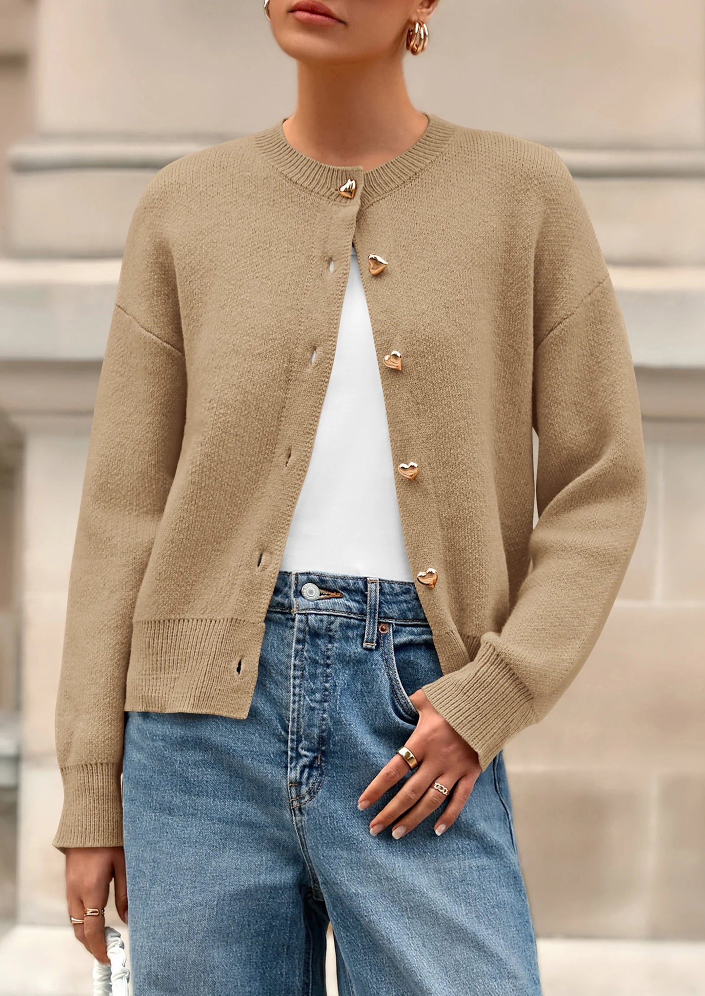 Cardigan Sweaters for Women Trendy Long Sleeve Open Front Button Down Jacket Fall Clothes Winter Coats