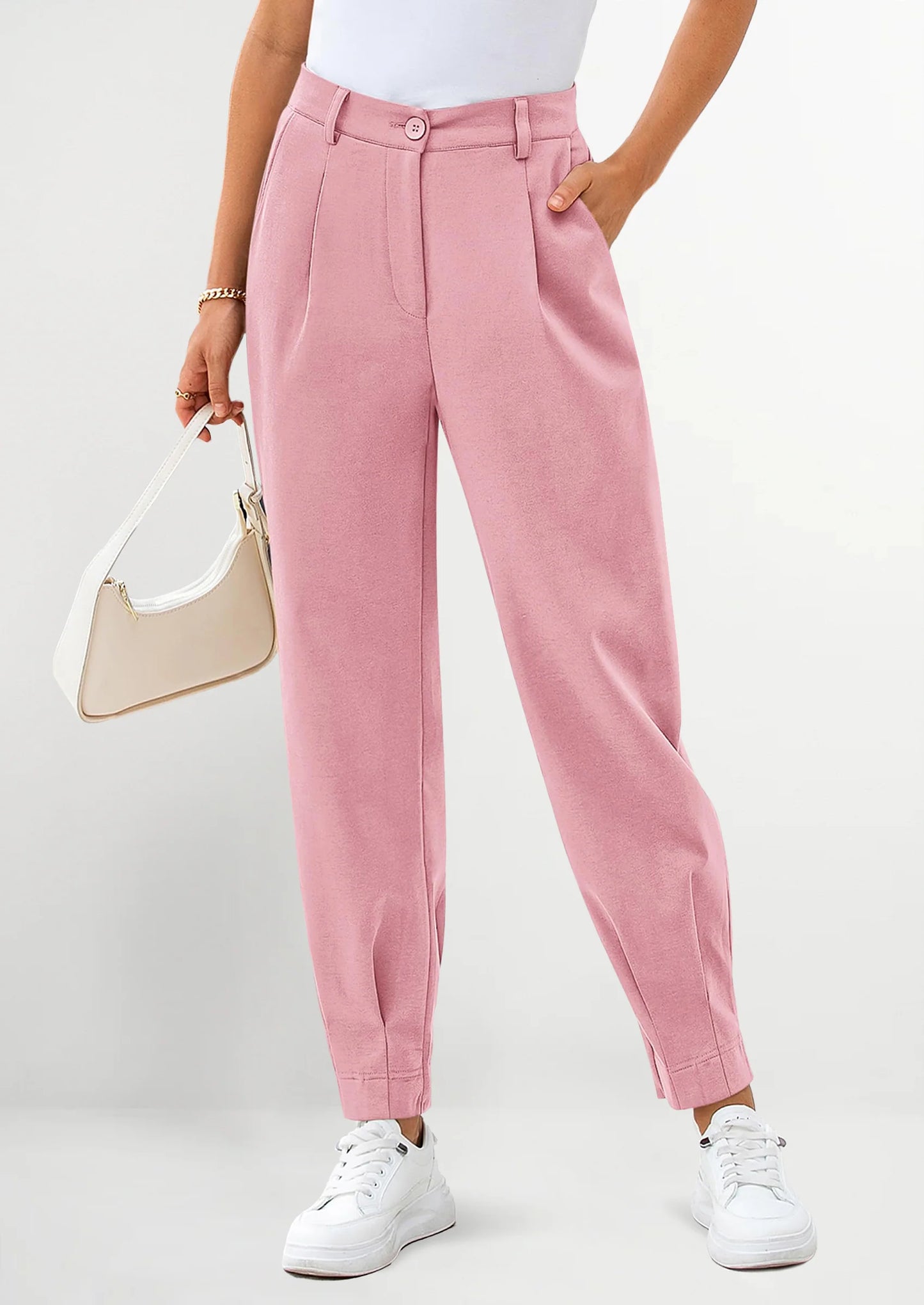 Womens Dress Pants Business Casual Trendy High Waisted Ankle Length Dressy Trousers Slacks Work Clothes