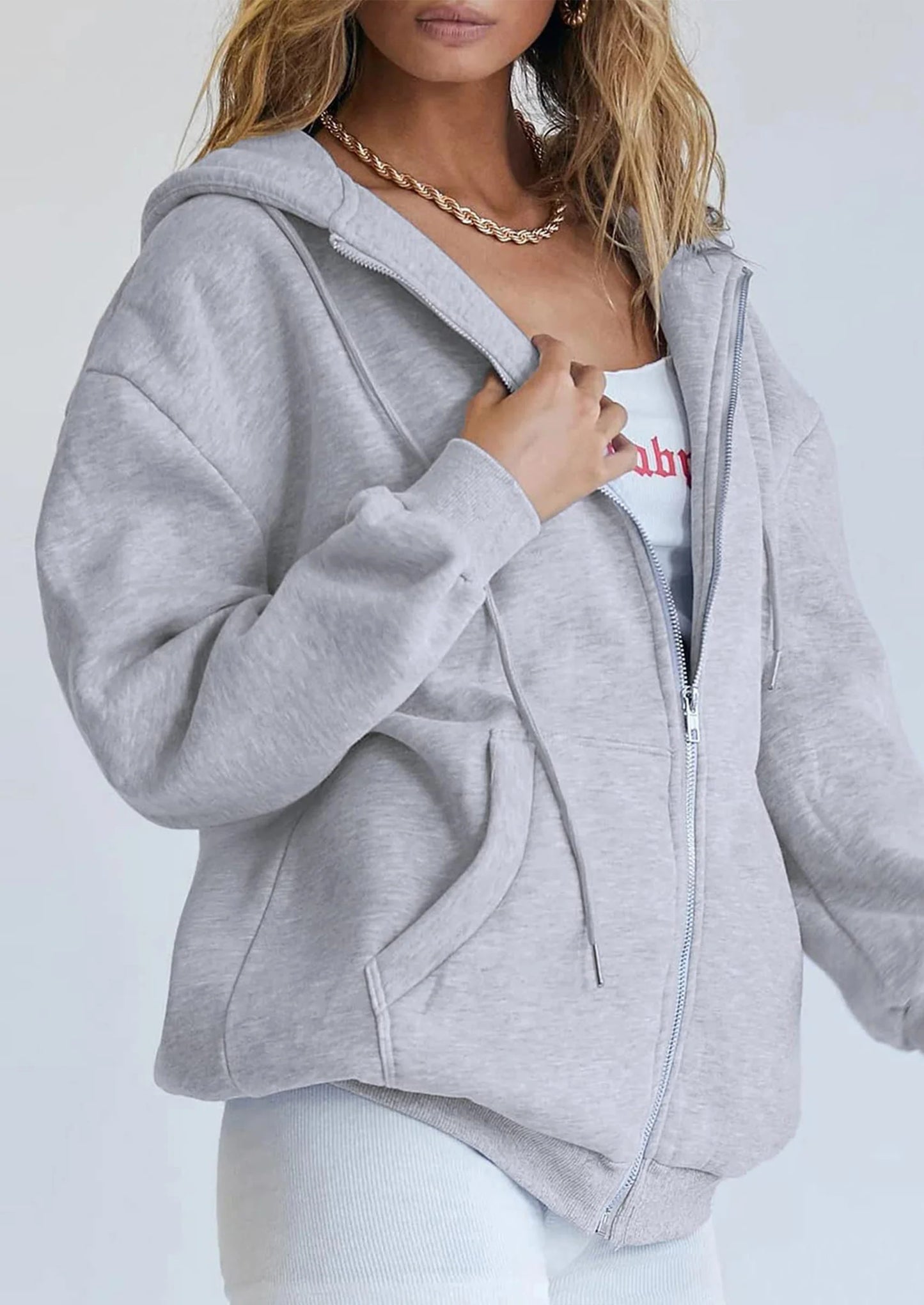 Women's Zip Up Y2K Hoodies Casual Long Sleeve Sweatshirts Fall Spring Track Jackets with Pockets
