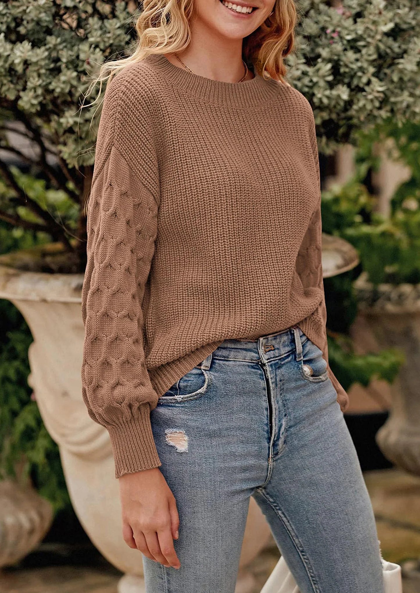Women's Fall Pullover Sweater Casual Long Sleeve Loose Chunky Knit Tops Blouse Winter Fashion Clothing