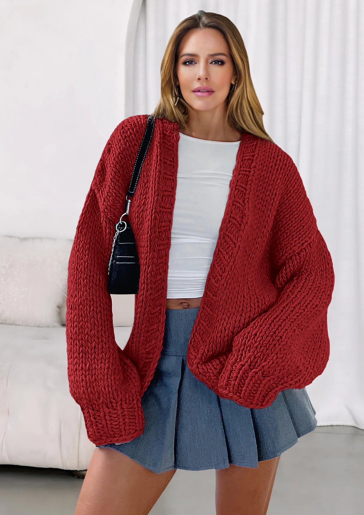 Cardigan Sweaters for Women Trendy Fall Fashion Long Sleeve Chunky Knit Cardigans Winter Clothing Outfits