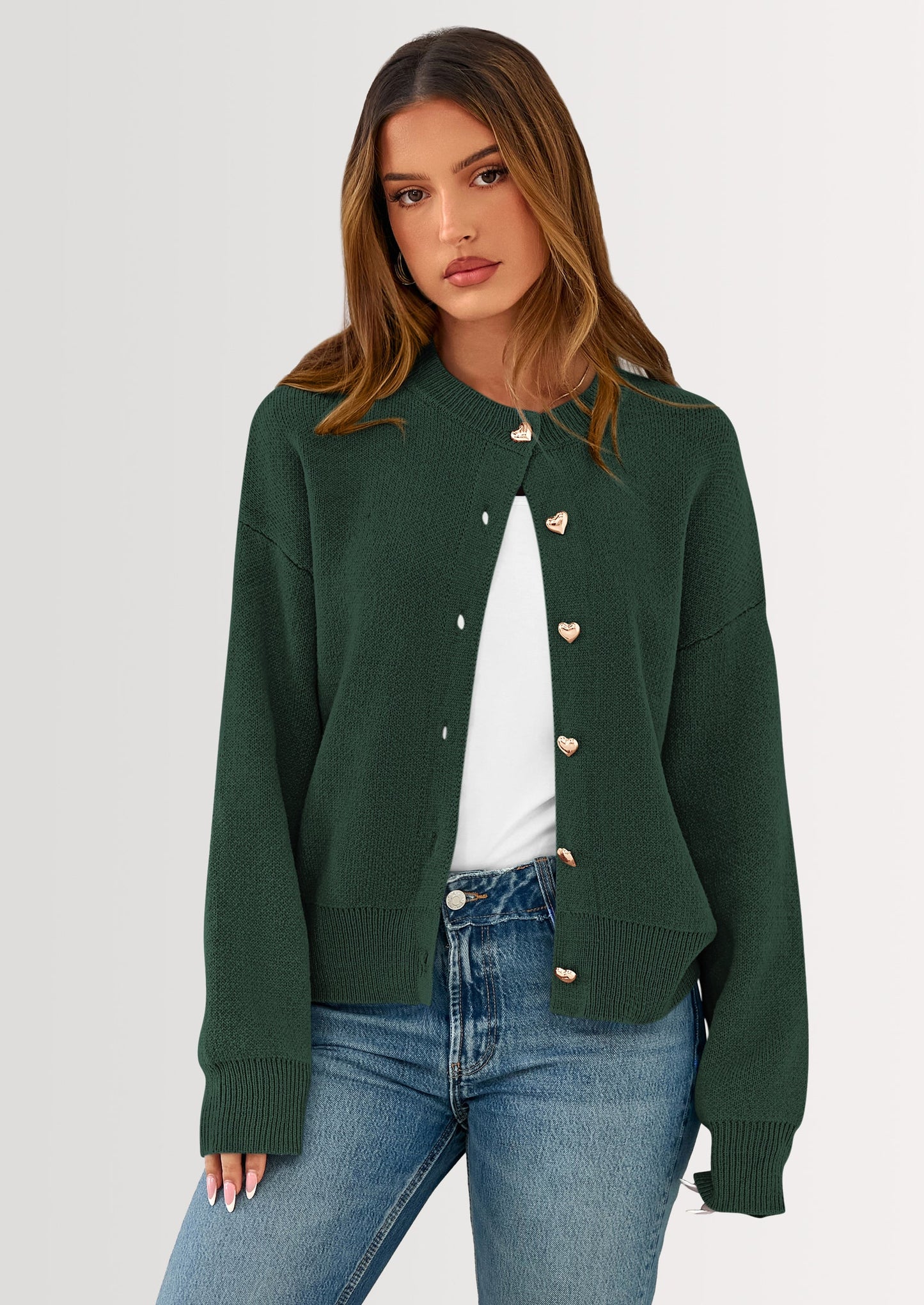Cardigan Sweaters for Women Trendy Long Sleeve Open Front Button Down Jacket Fall Clothes Winter Coats