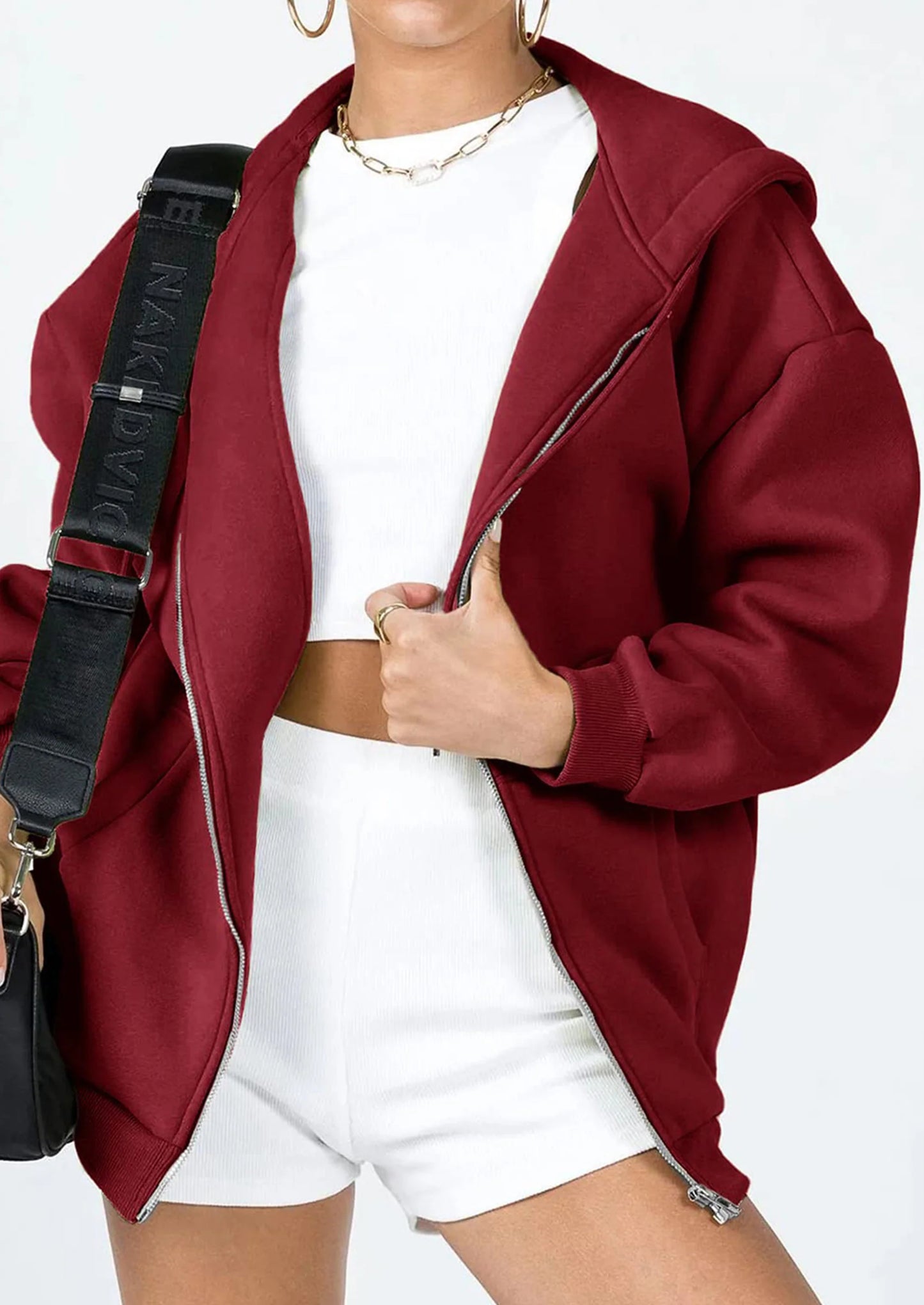 Women's Zip Up Y2K Hoodies Casual Long Sleeve Sweatshirts Fall Spring Track Jackets with Pockets