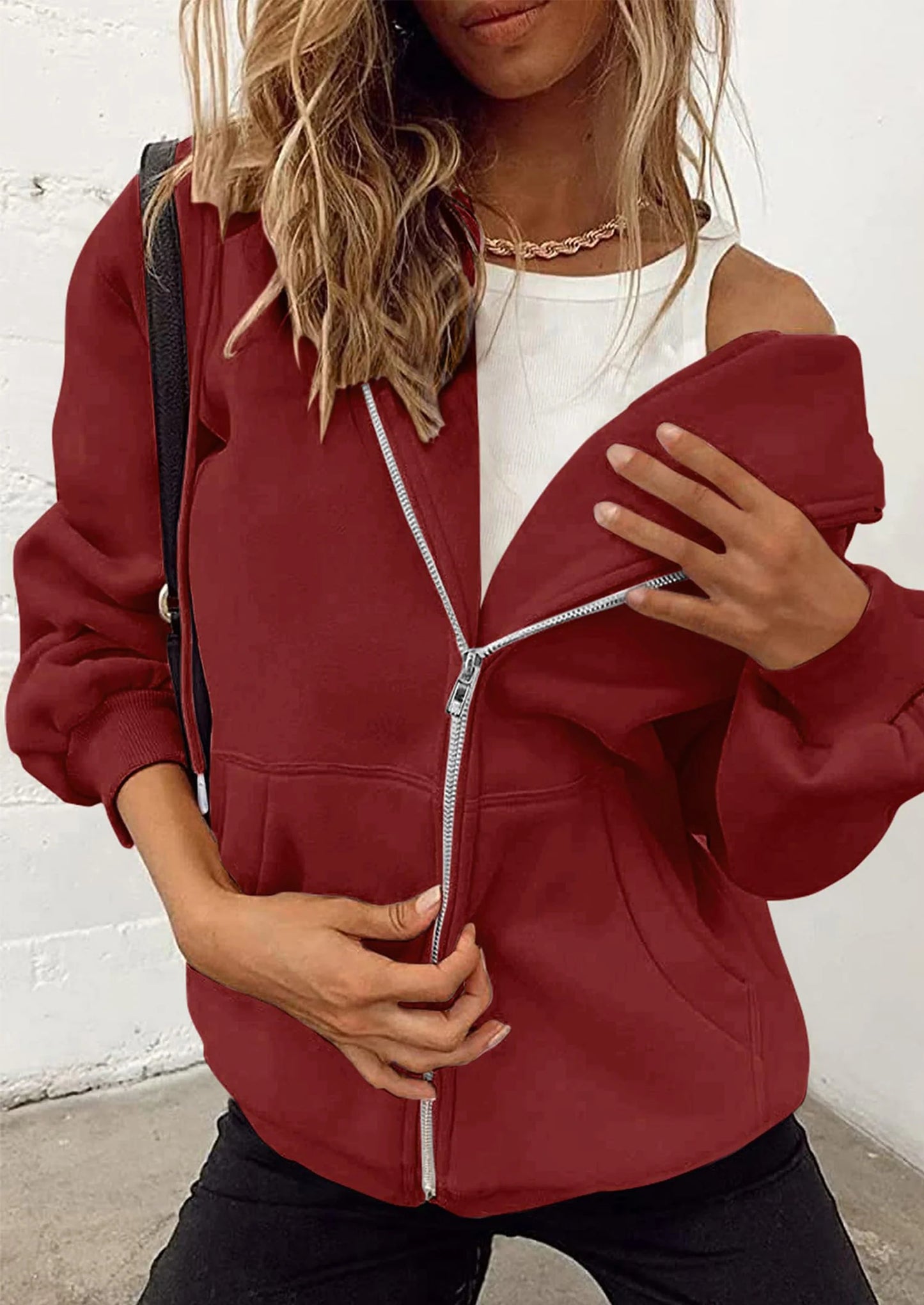 Women's Zip Up Y2K Hoodies Casual Long Sleeve Sweatshirts Fall Spring Track Jackets with Pockets