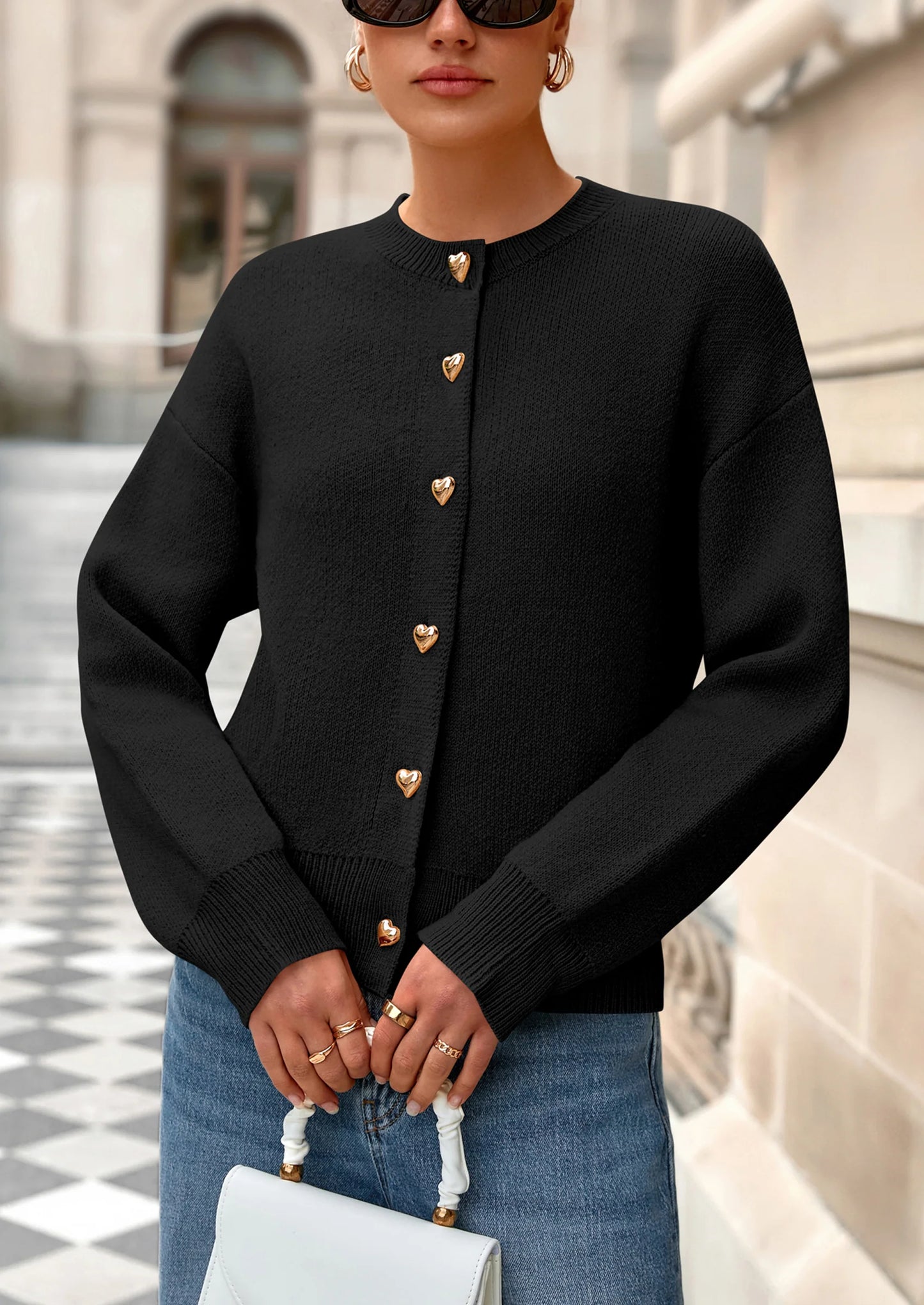 Cardigan Sweaters for Women Trendy Long Sleeve Open Front Button Down Jacket Fall Clothes Winter Coats