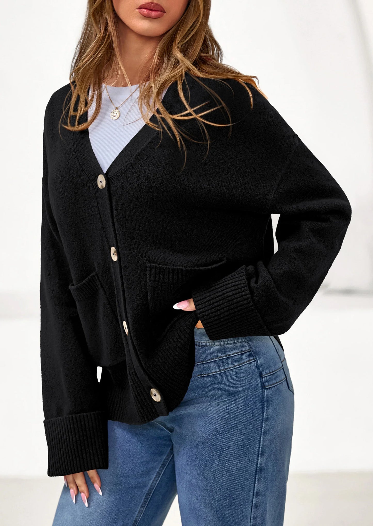 Women's Oversized Cardigan Sweaters Trendy Chunky Knit Long Sleeve V Neck Button Down Fall Winter Outfits