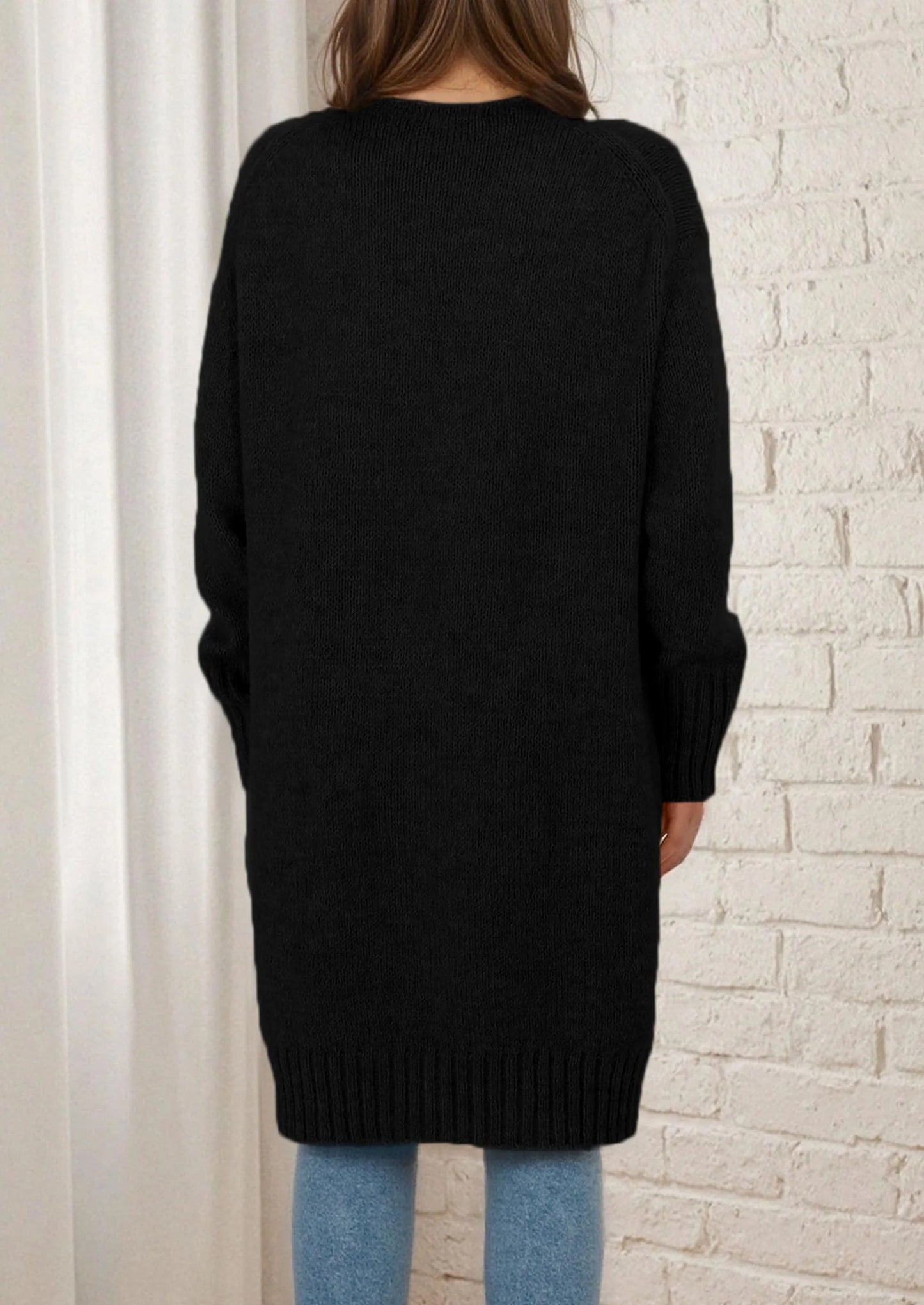 Fall Long Sleeve Cardigan Sweaters for Women Trendy Winter Open Front Loose Knitted Cardigans with Pockets