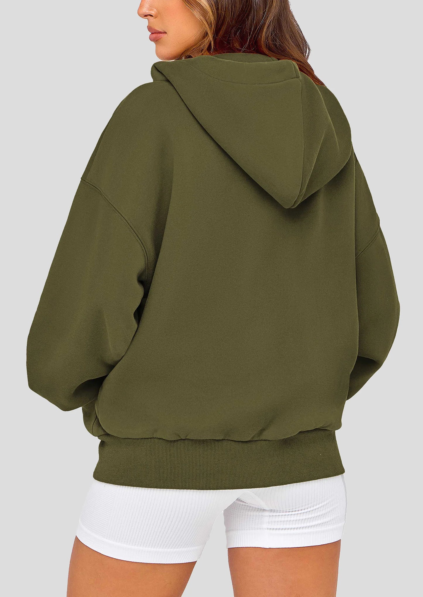 Women's Fall Oversized Hoodies Sweatshirt Long Sleeve Zip Up Pockets Loose Fit Y2K Winter Jackets Coat
