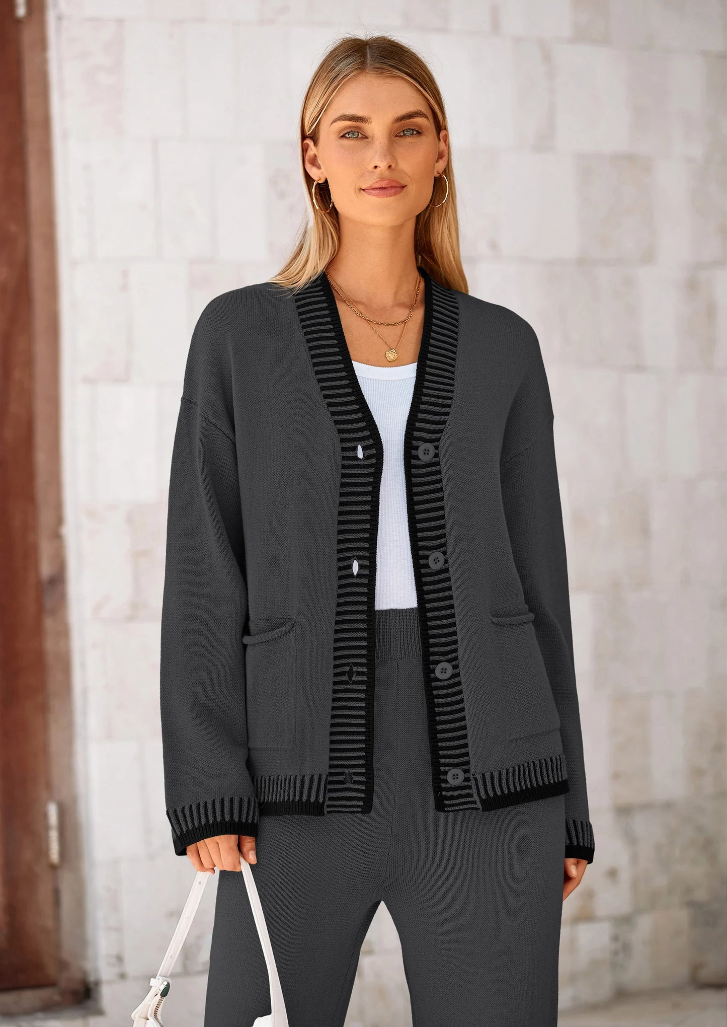 Lounge Sets for Women Fall Loungewear 2 Piece Outfits Cardigan Sweaters Track Suit Matching Winter Clothing