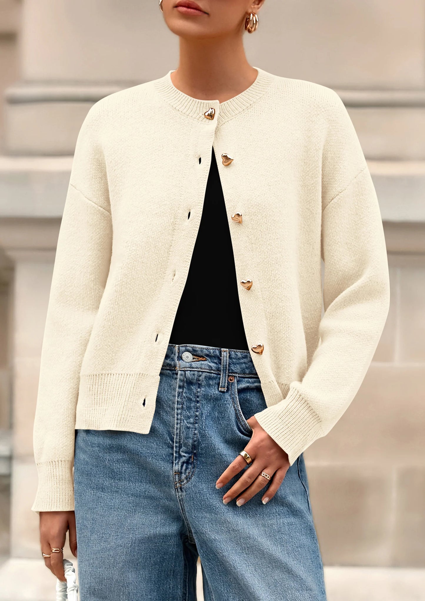 Cardigan Sweaters for Women Trendy Long Sleeve Open Front Button Down Jacket Fall Clothes Winter Coats