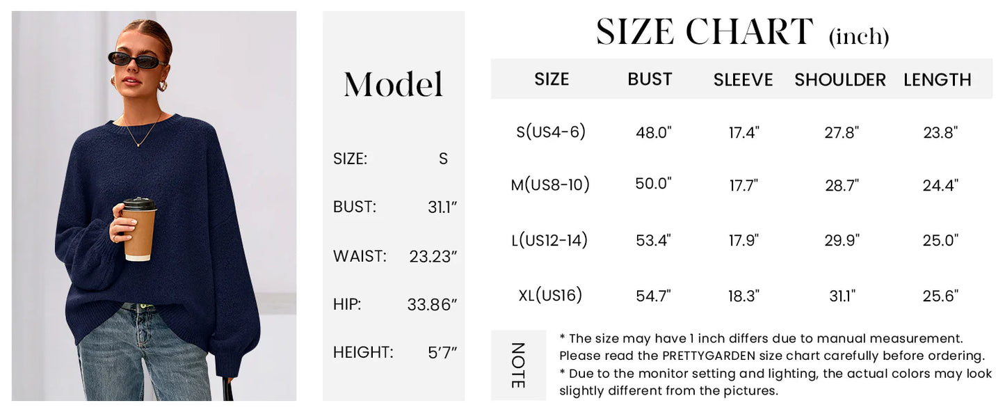 Sweaters for Women Fall Chunky Knit Long Sleeve Crew Neck Oversized Pullover Tops Winter Fashion Clothing
