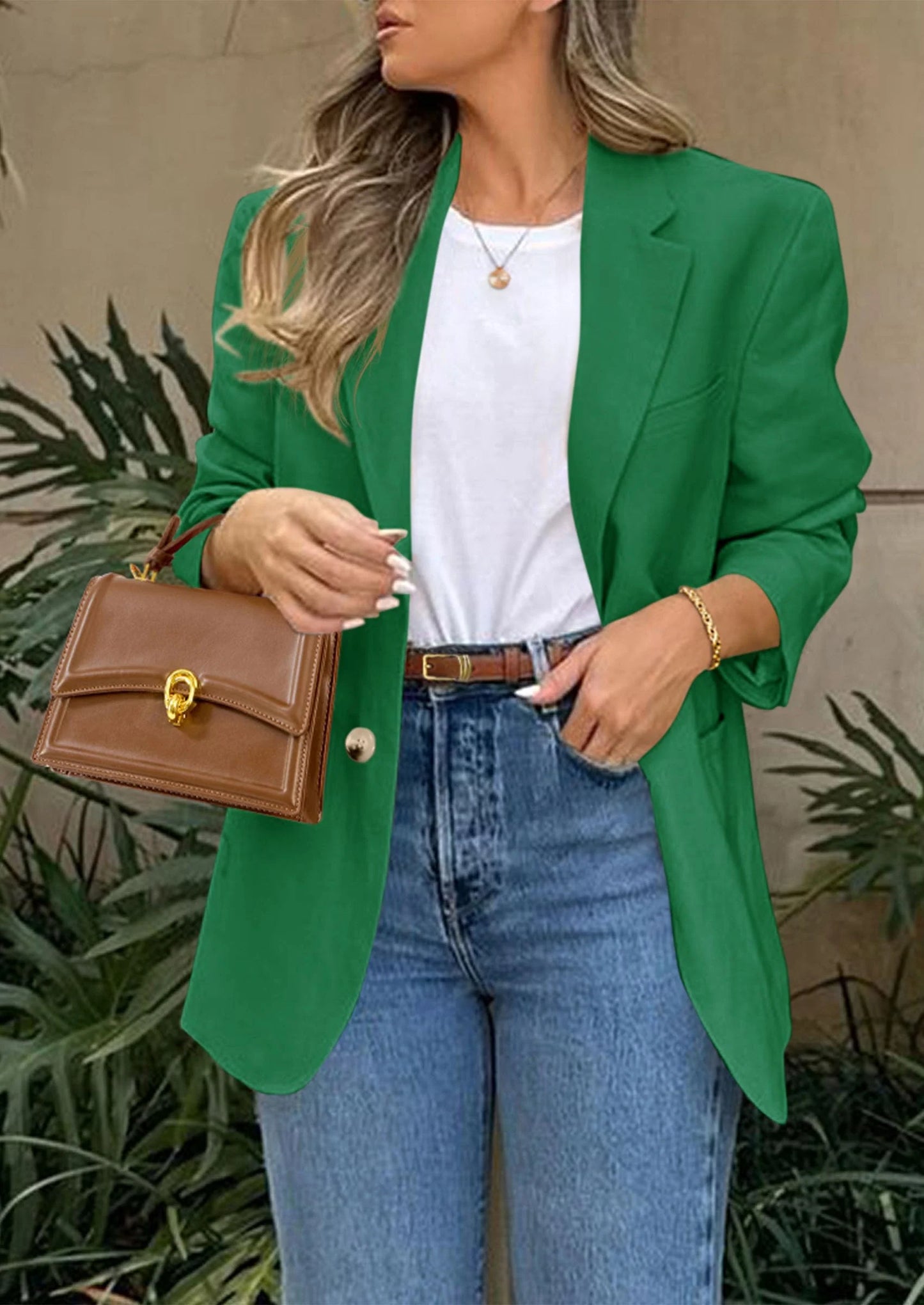 Blazers for Women Business Casual Long Sleeve Lapel Open Front Suit Jacket Work Blazer with Pockets