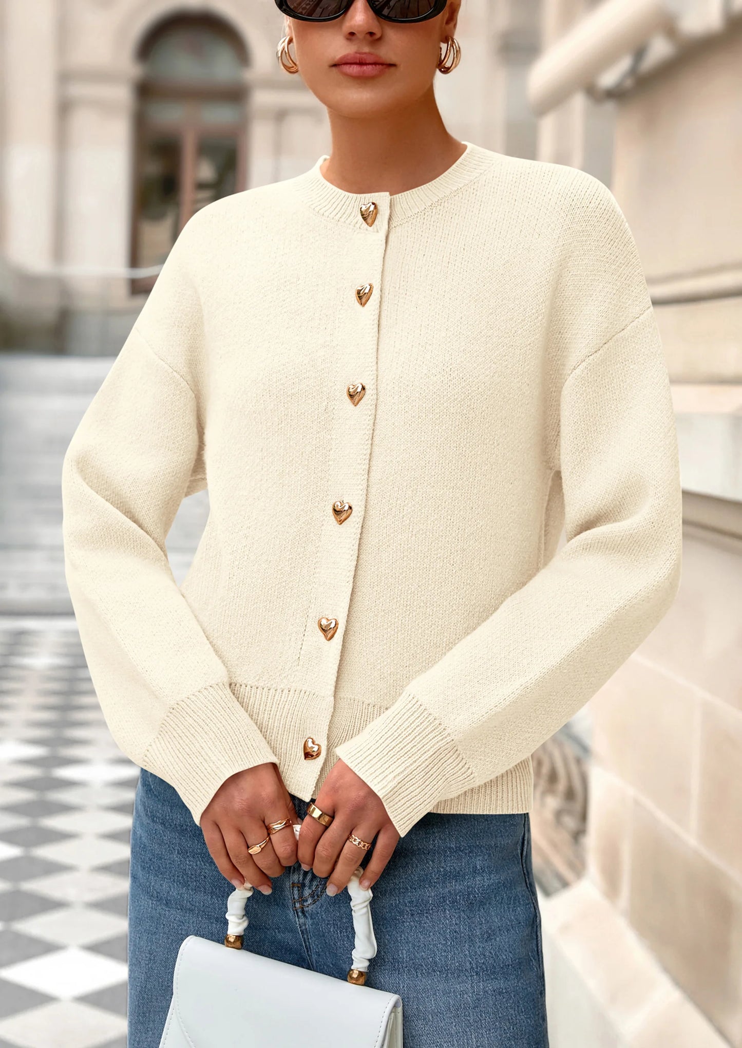 Cardigan Sweaters for Women Trendy Long Sleeve Open Front Button Down Jacket Fall Clothes Winter Coats