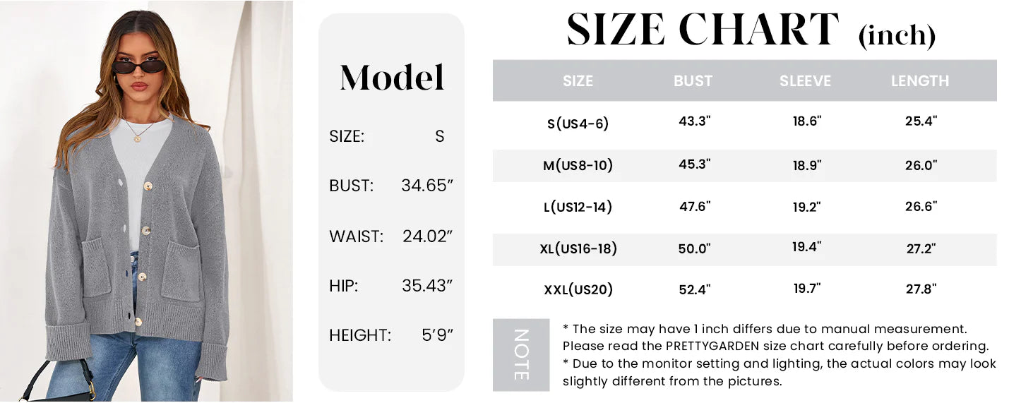 Women's Oversized Cardigan Sweaters Trendy Chunky Knit Long Sleeve V Neck Button Down Fall Winter Outfits