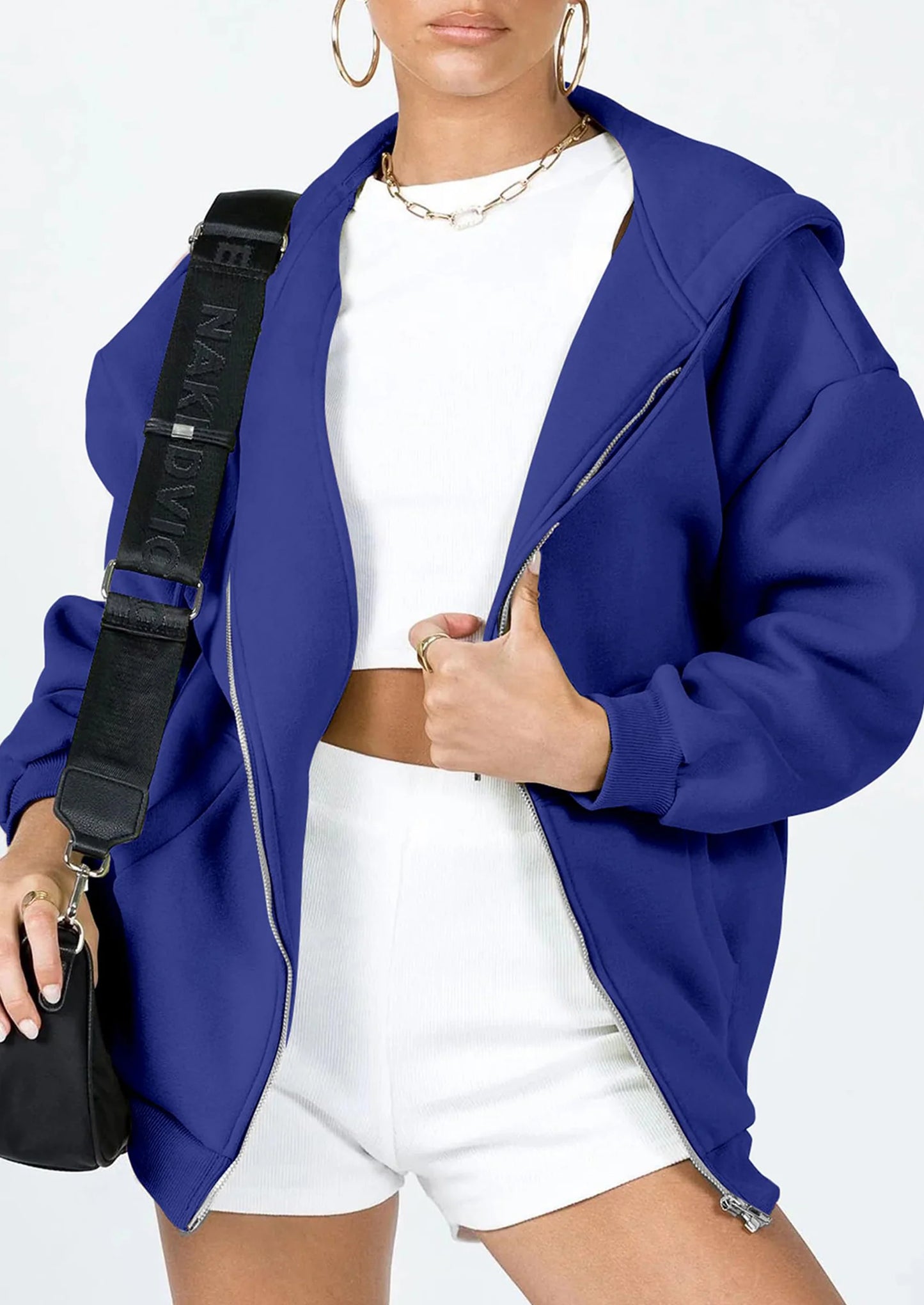 Women's Zip Up Y2K Hoodies Casual Long Sleeve Sweatshirts Fall Spring Track Jackets with Pockets