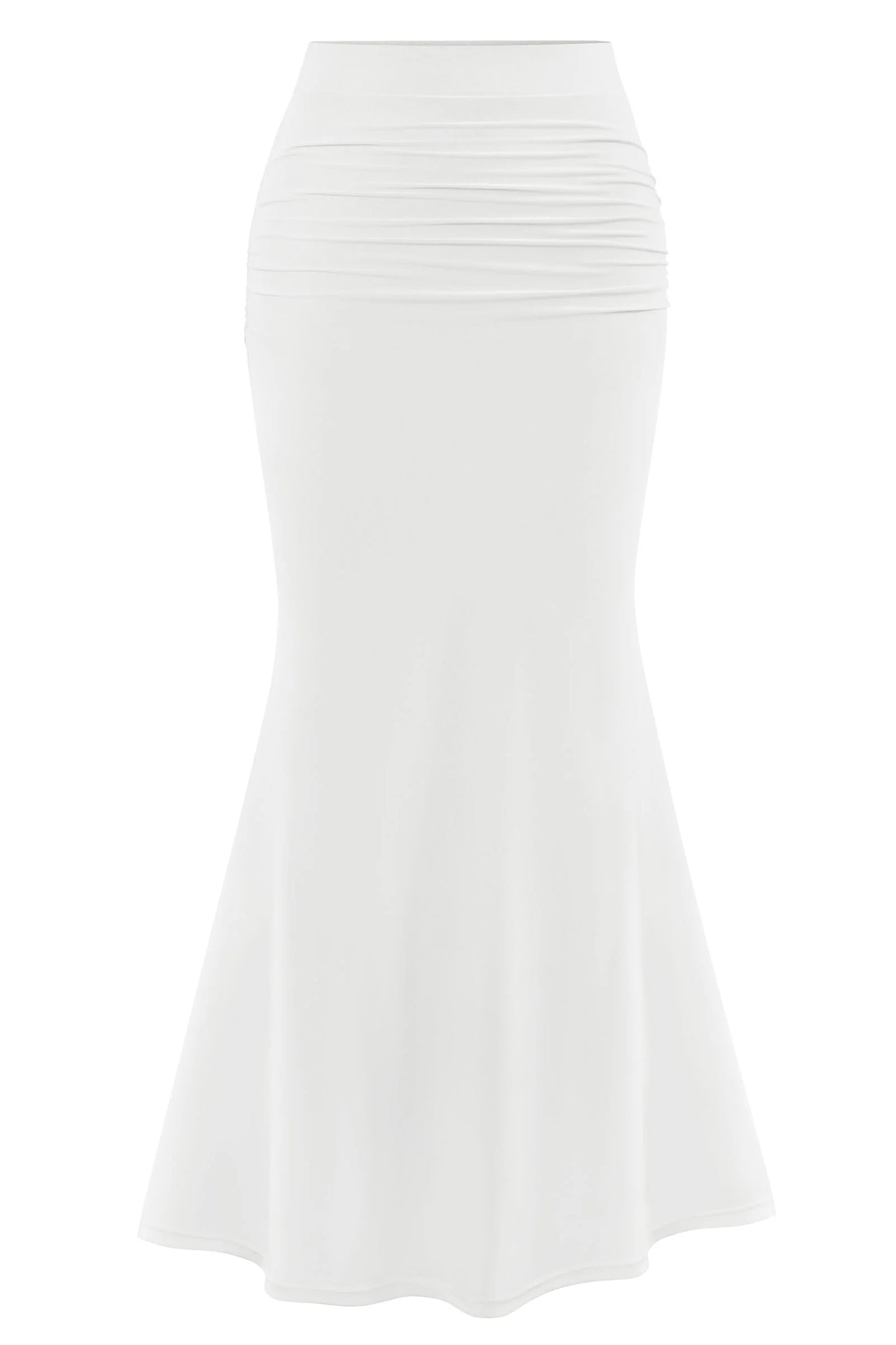 Mermaid Bodycon Trendy Casual High Waisted Ruffle Ruched Long Mesh Skirts