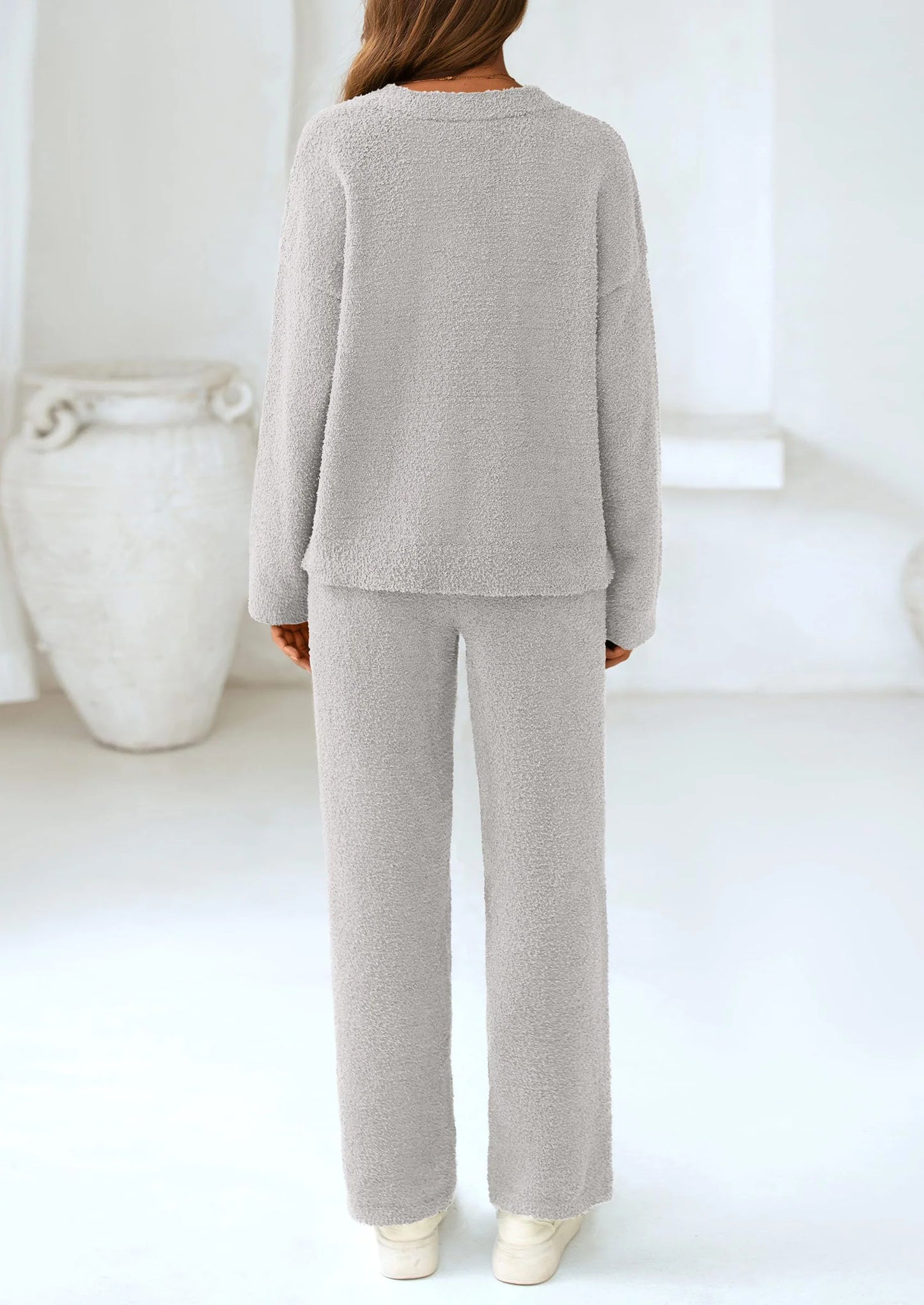 Lounge Sets for Women Two Piece Sweaters Pajama Set Fall Fashion Loungewear Outfits Matching Winter Clothes