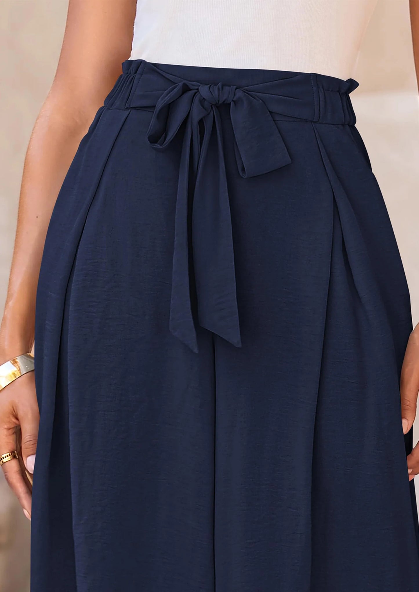 Women's Wide Leg Work Pants Business Casual High Waisted Loose Palazzo Trouser Summer Clothes