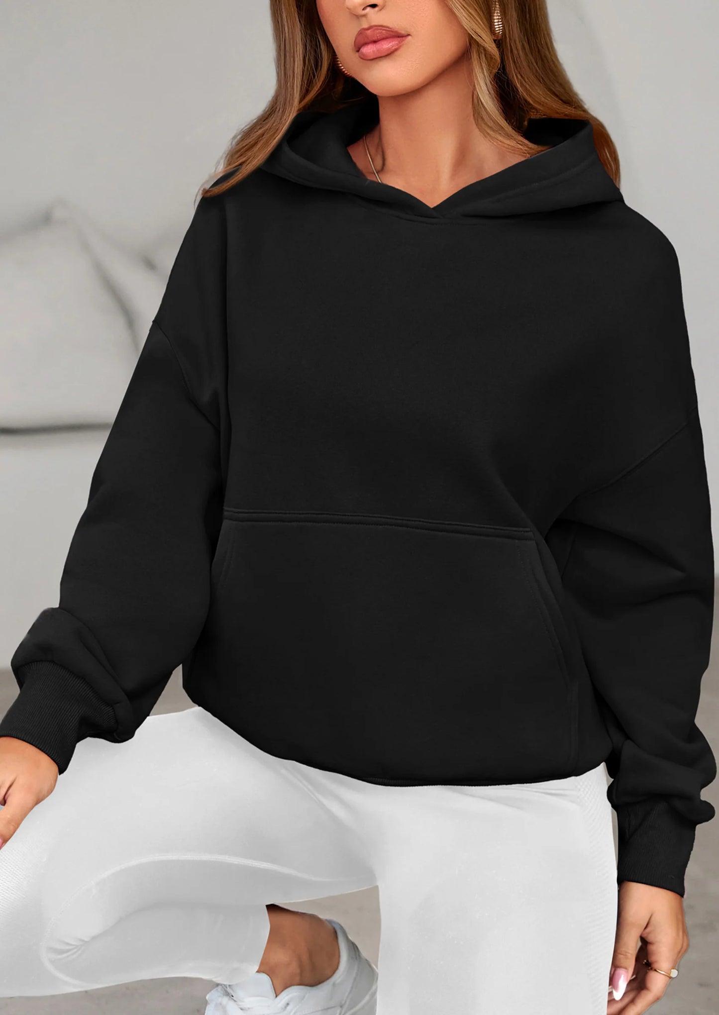 Women's Fall Hooded Sweatshirts Long Sleeve Half Zip Cropped Hoodies Pullover Winter Fashion Clothes