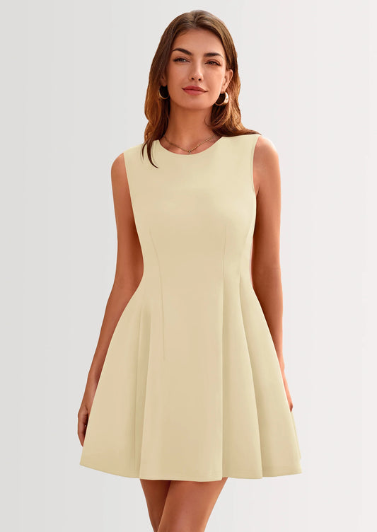 Women's Short Summer Dress Elegant Classy A Line Sleeveless Tank Graduation Cocktail Party Mini Dresses