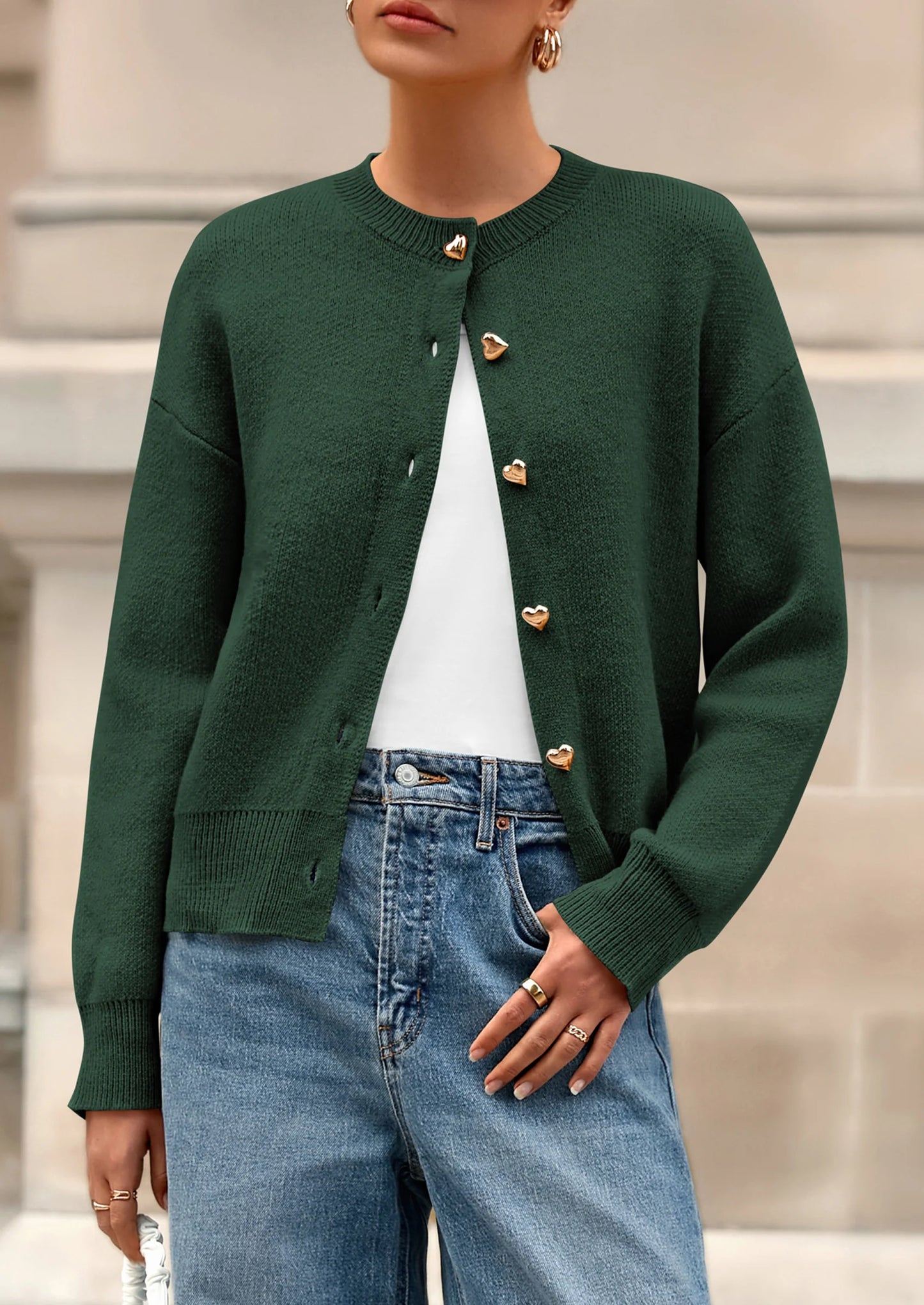 Cardigan Sweaters for Women Trendy Long Sleeve Open Front Button Down Jacket Fall Clothes Winter Coats