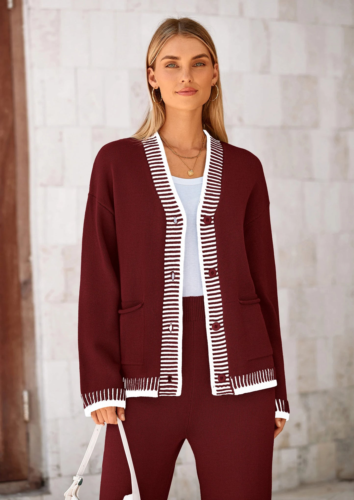 Lounge Sets for Women Fall Loungewear 2 Piece Outfits Cardigan Sweaters Track Suit Matching Winter Clothing