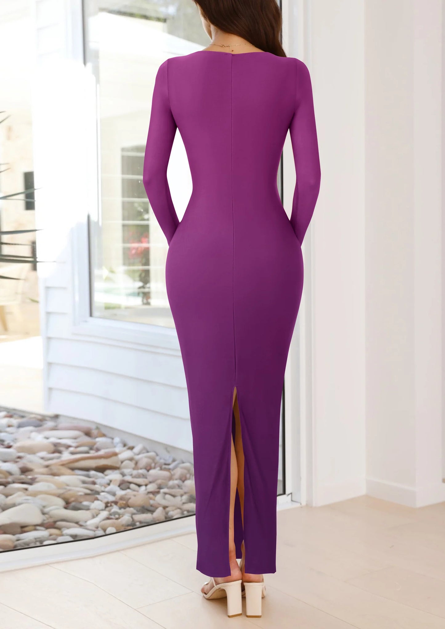 Bodycon Maxi Dress Fall Floral Long Sleeve Sexy Mesh Cocktail Wedding Guest Long Dresses