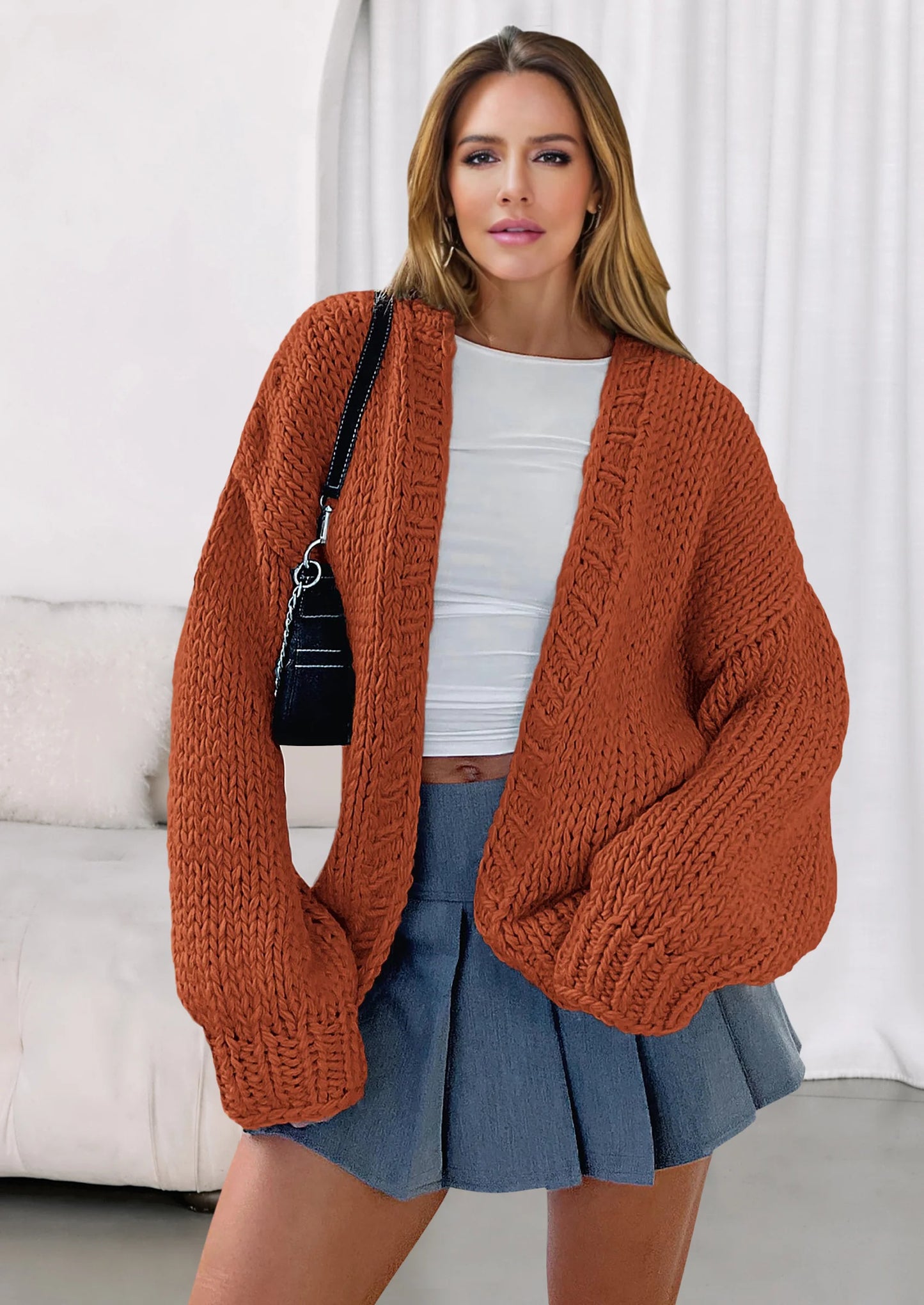 Cardigan Sweaters for Women Trendy Fall Fashion Long Sleeve Chunky Knit Cardigans Winter Clothing Outfits