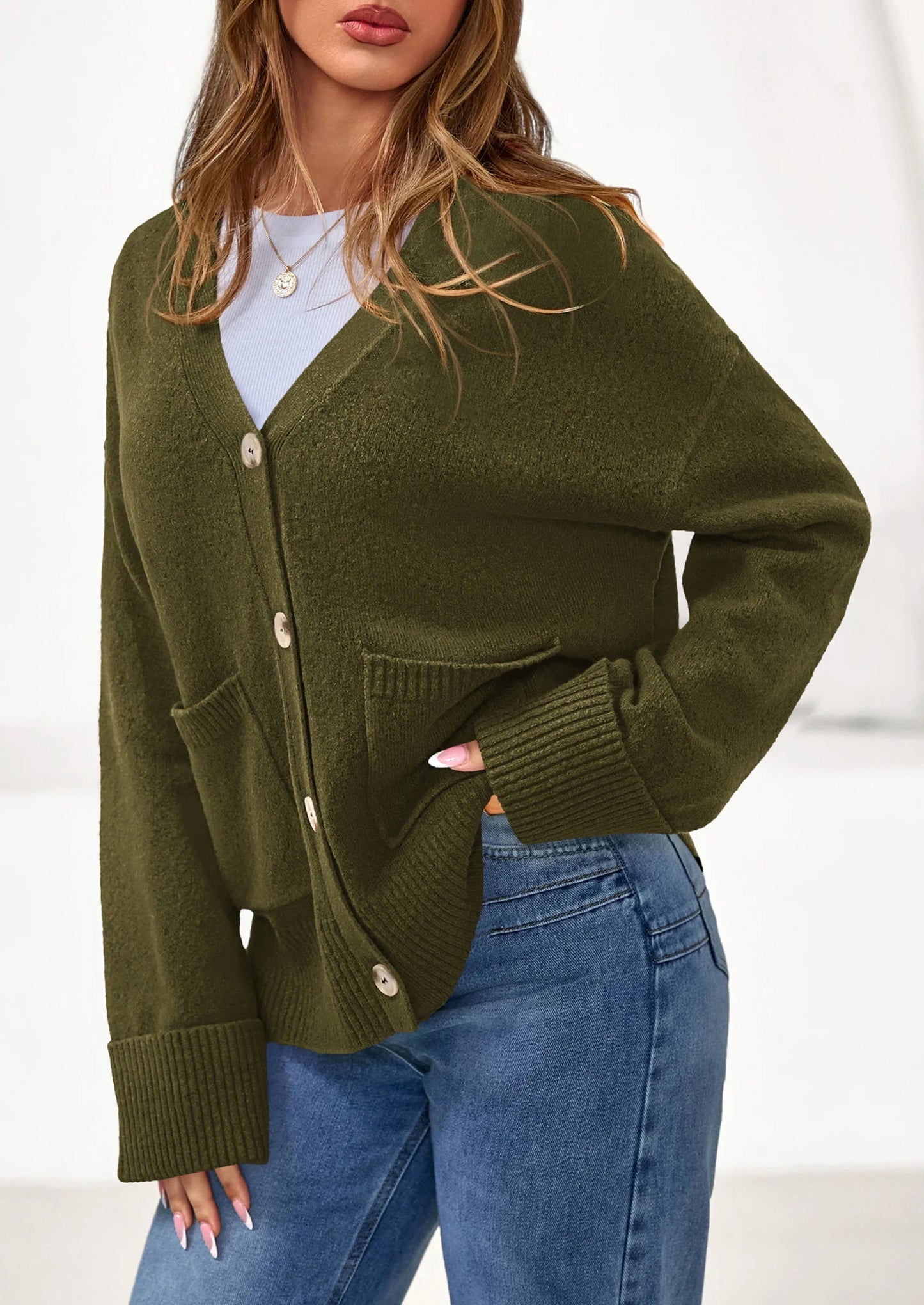 Women's Oversized Cardigan Sweaters Trendy Chunky Knit Long Sleeve V Neck Button Down Fall Winter Outfits