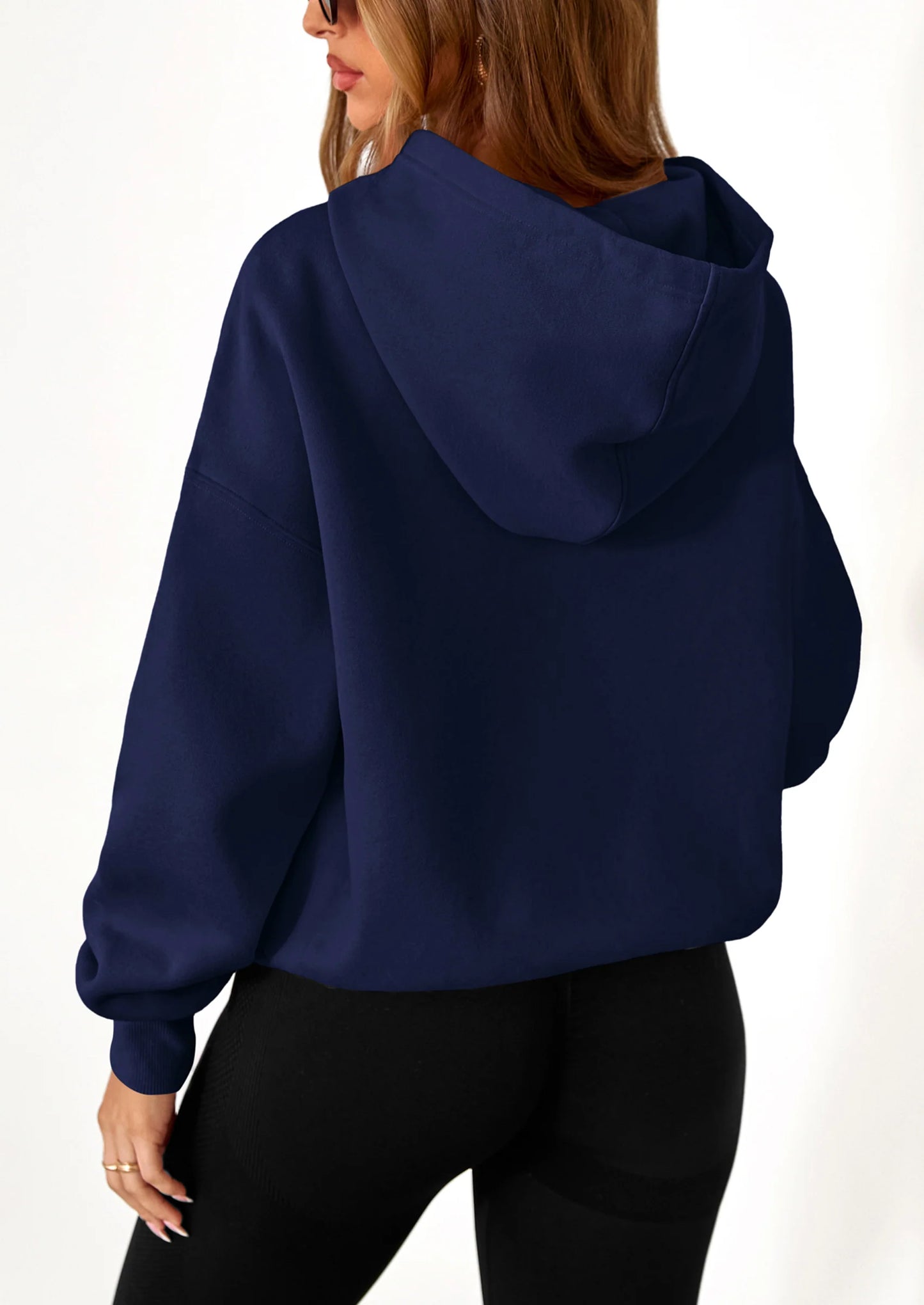 Women's Fall Hooded Sweatshirts Long Sleeve Half Zip Cropped Hoodies Pullover Winter Fashion Clothes