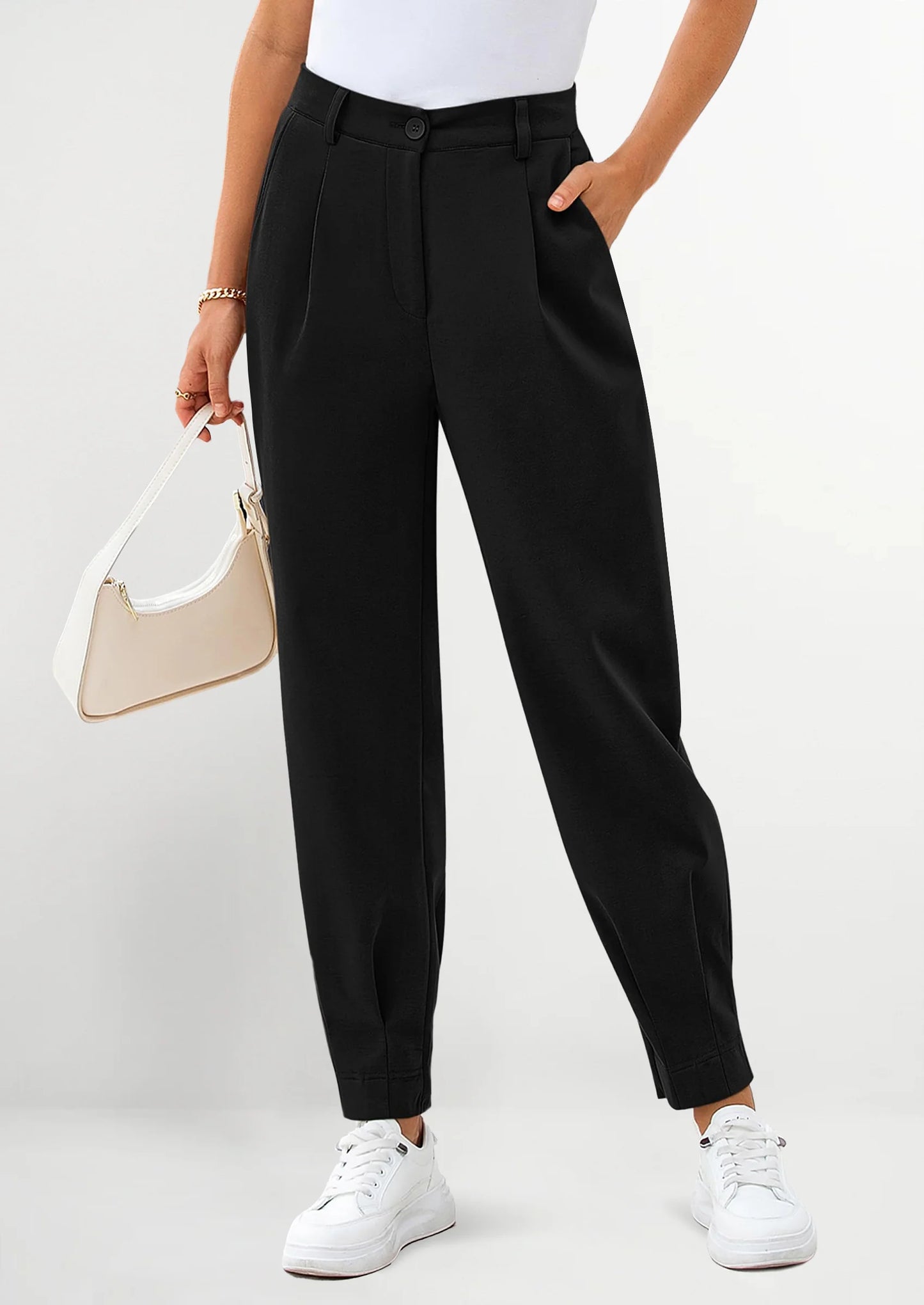 Womens Dress Pants Business Casual Trendy High Waisted Ankle Length Dressy Trousers Slacks Work Clothes