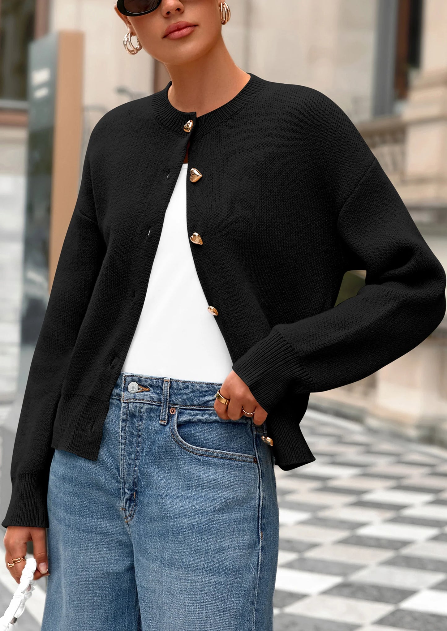 Cardigan Sweaters for Women Trendy Long Sleeve Open Front Button Down Jacket Fall Clothes Winter Coats