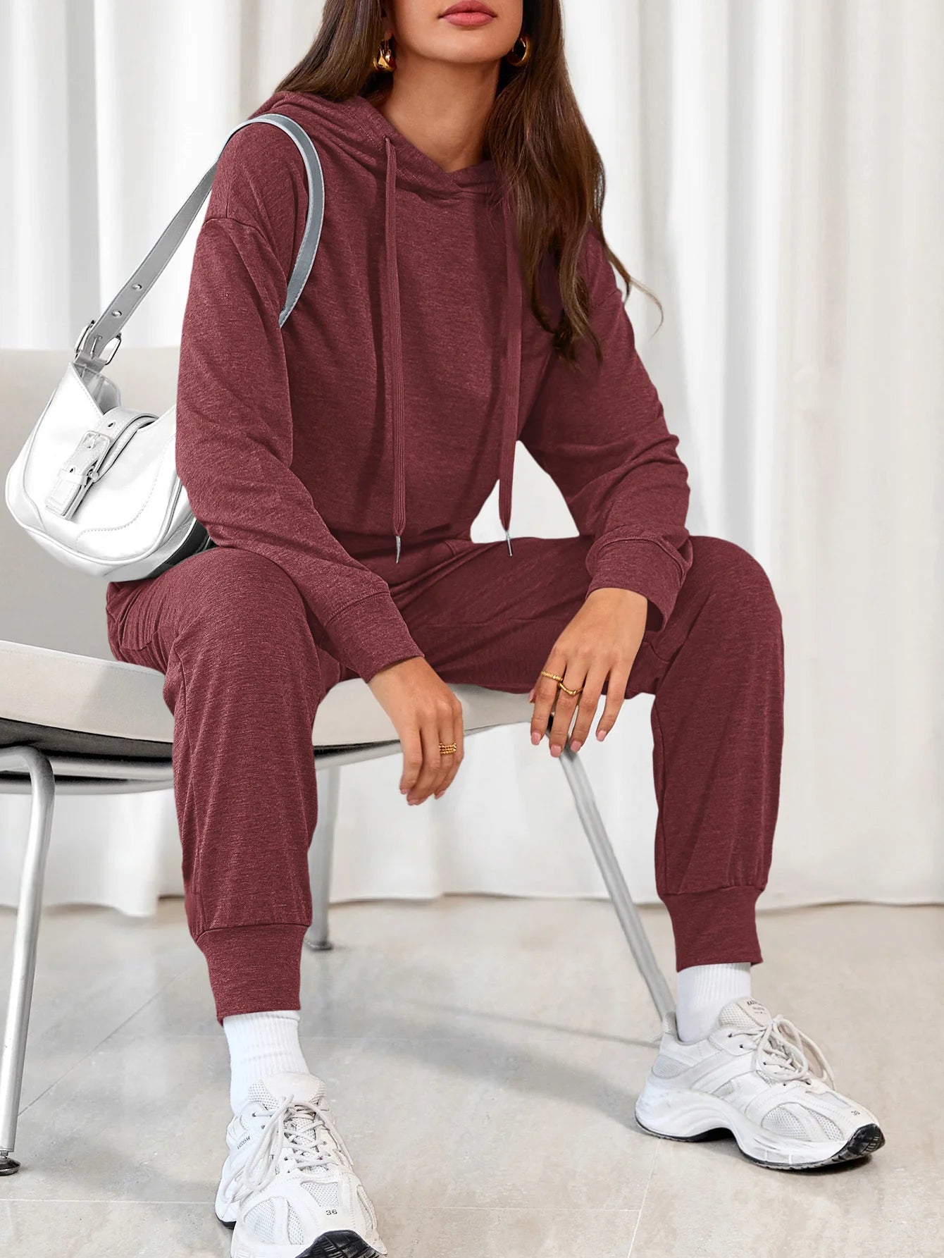 Women's Two Piece Outfits Sweatsuits Lounge Sets Hoodies Sweatshirt Joggers Sweatpants Fall Fashion Clothes
