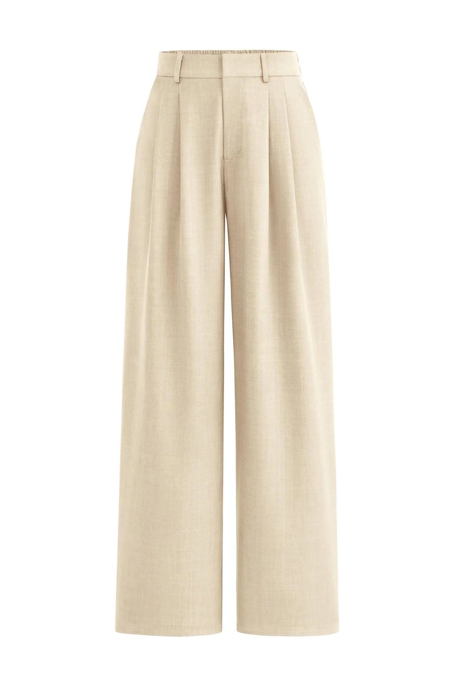Women's Summer Elastic High Waisted Work Pants Straight Leg Dressy Business Casual Trousers Slacks Pockets