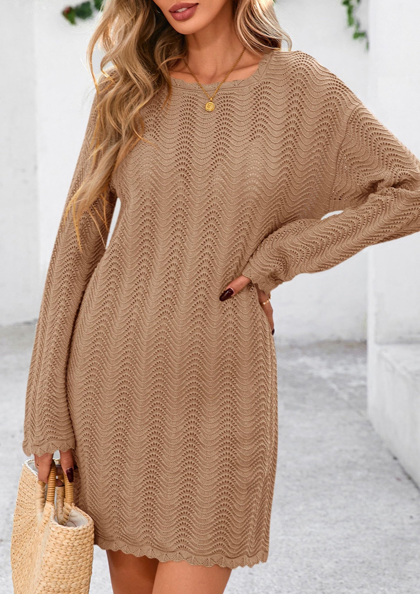 Women's Swimsuit Cover Up Summer Bathing Suit Swimwear Crochet Knit Dress Fashion Beach Vacation Clothes