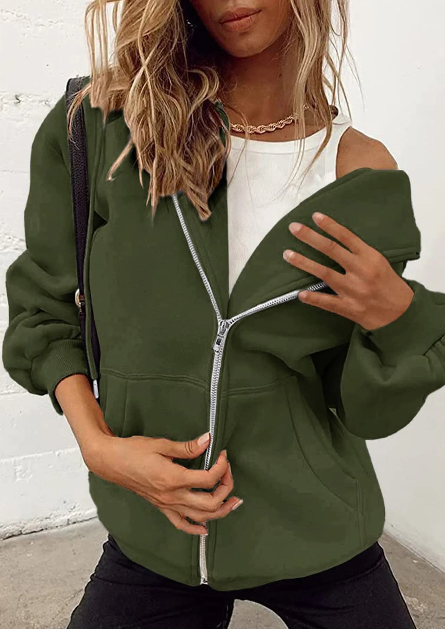 Women's Zip Up Y2K Hoodies Casual Long Sleeve Sweatshirts Fall Spring Track Jackets with Pockets