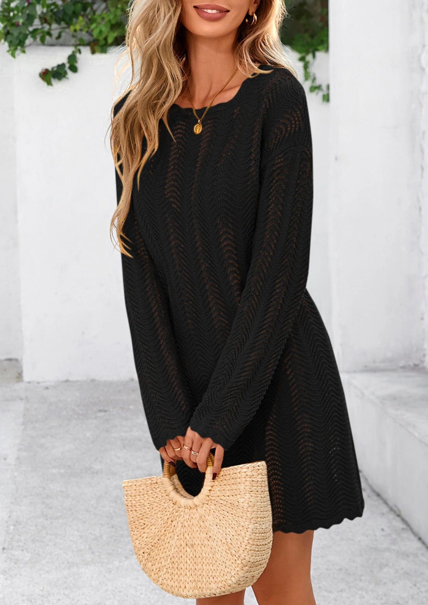 Women's Swimsuit Cover Up Summer Bathing Suit Swimwear Crochet Knit Dress Fashion Beach Vacation Clothes