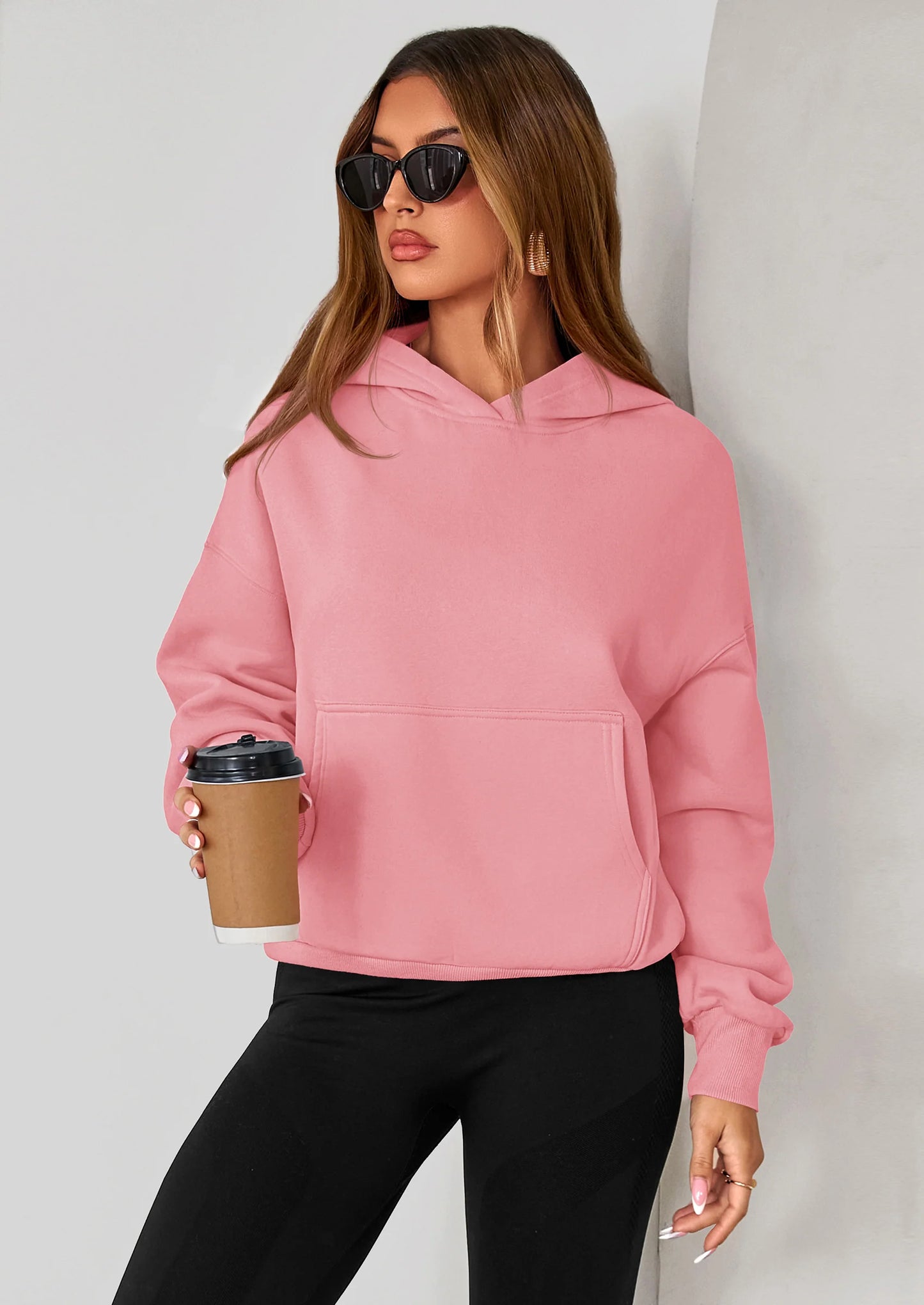 Women's Fall Hooded Sweatshirts Long Sleeve Half Zip Cropped Hoodies Pullover Winter Fashion Clothes