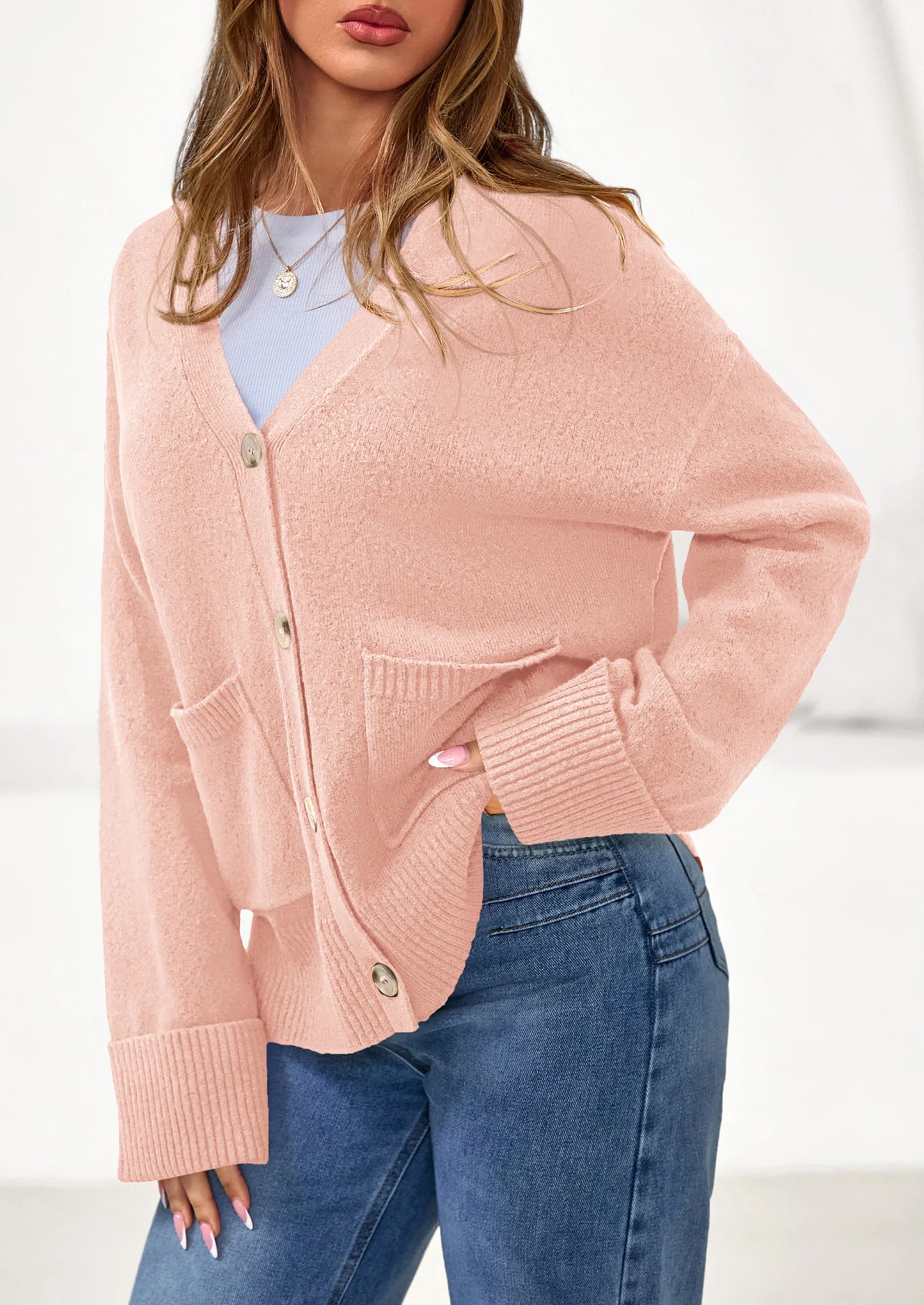 Women's Oversized Cardigan Sweaters Trendy Chunky Knit Long Sleeve V Neck Button Down Fall Winter Outfits