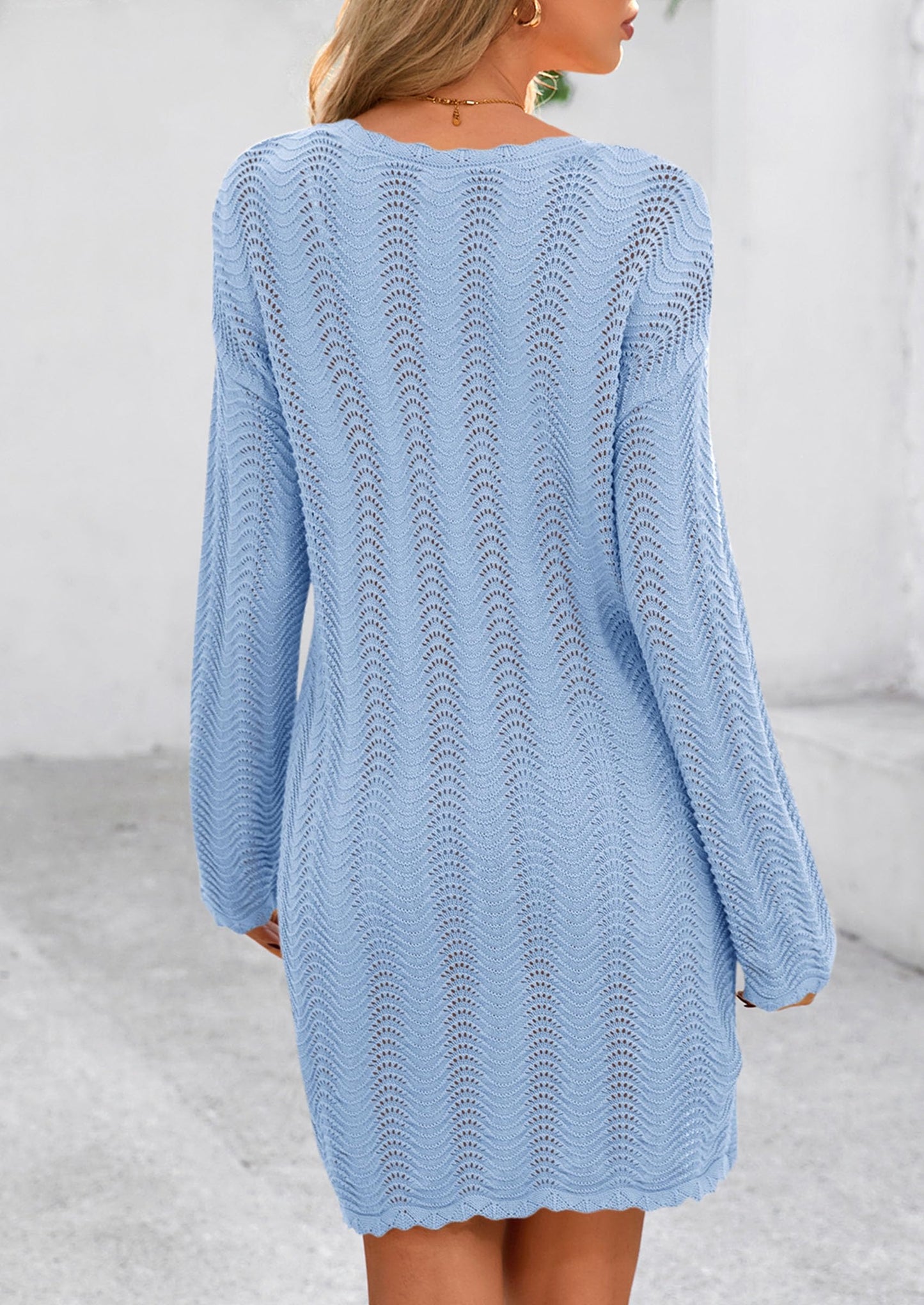 Women's Swimsuit Cover Up Summer Bathing Suit Swimwear Crochet Knit Dress Fashion Beach Vacation Clothes
