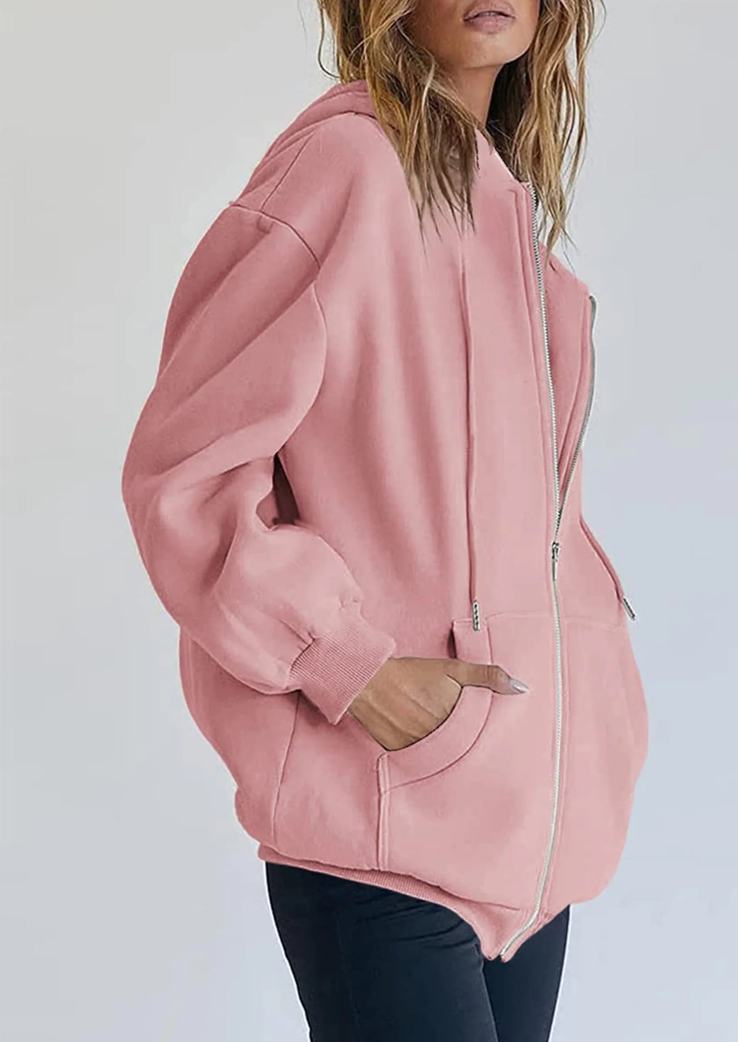 Women's Zip Up Y2K Hoodies Casual Long Sleeve Sweatshirts Fall Spring Track Jackets with Pockets
