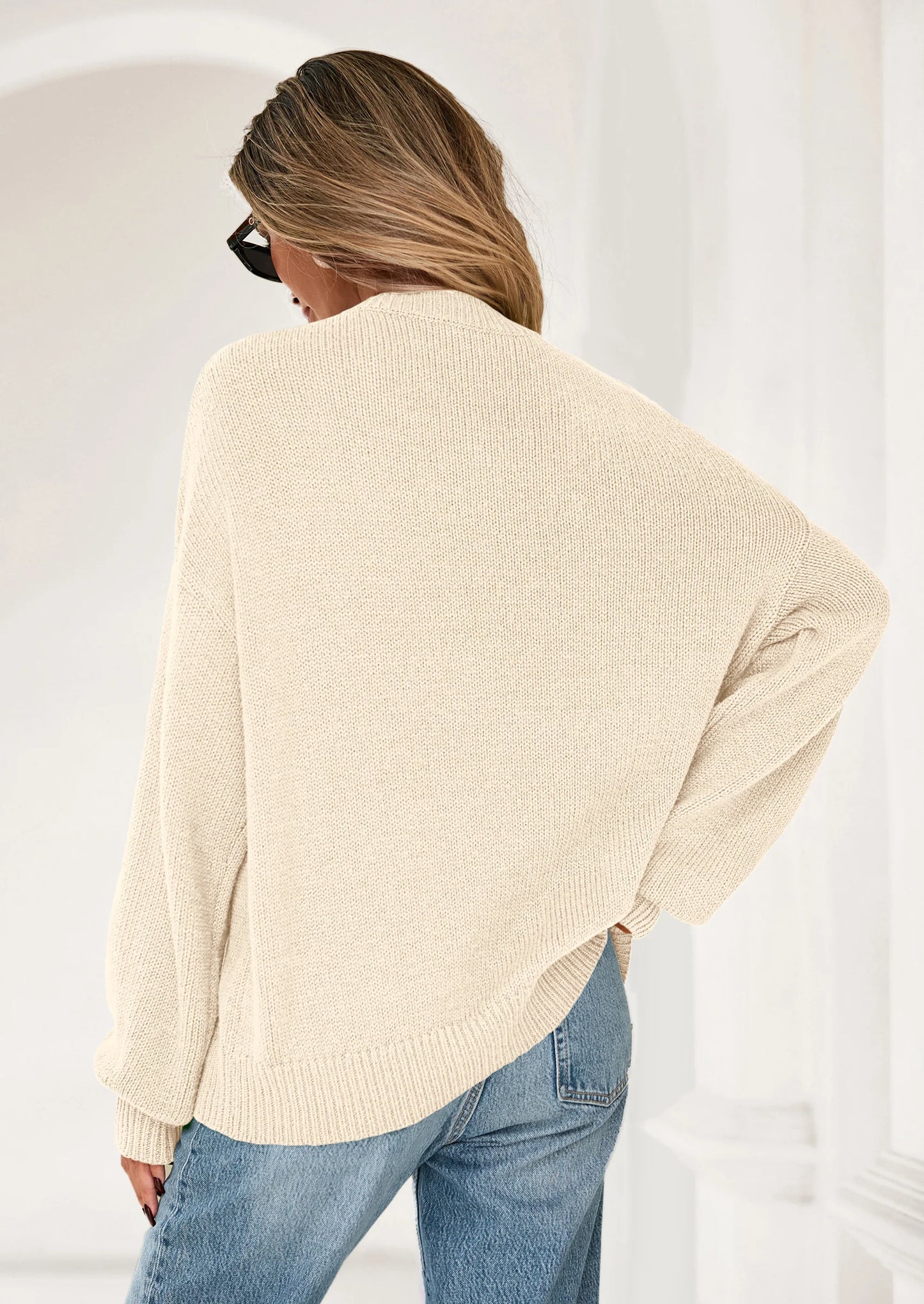 Womens Sweaters Fall Fashion Long Sleeve Crewneck Floral Knit Pullover Sweater Tops Winter Clothes