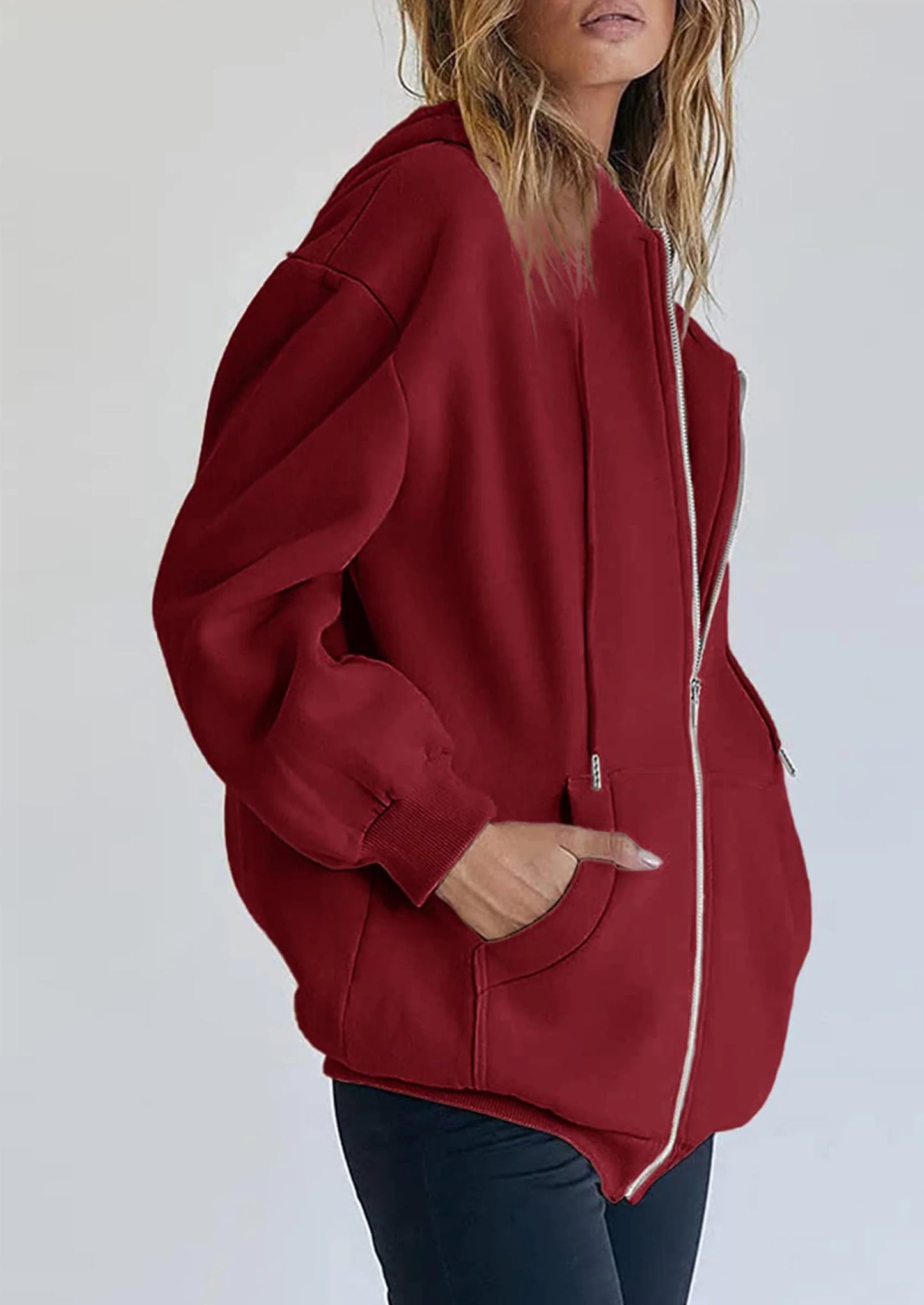 Women's Zip Up Y2K Hoodies Casual Long Sleeve Sweatshirts Fall Spring Track Jackets with Pockets