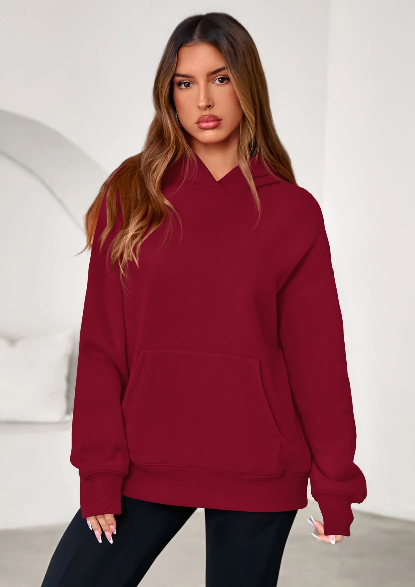 Womens Oversized Hoodies Fleece Hooded Sweatshirts Long Sleeve Pullover Tops Fall Outfits Winter Clothes